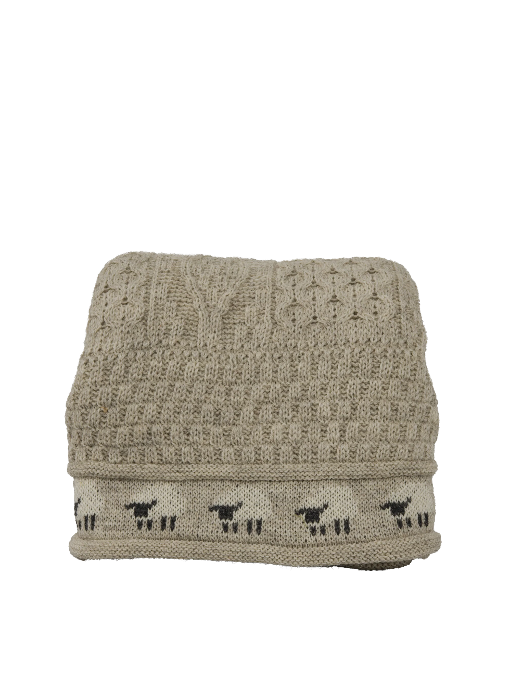100% Pure Wool Knitted Throw - Sheep