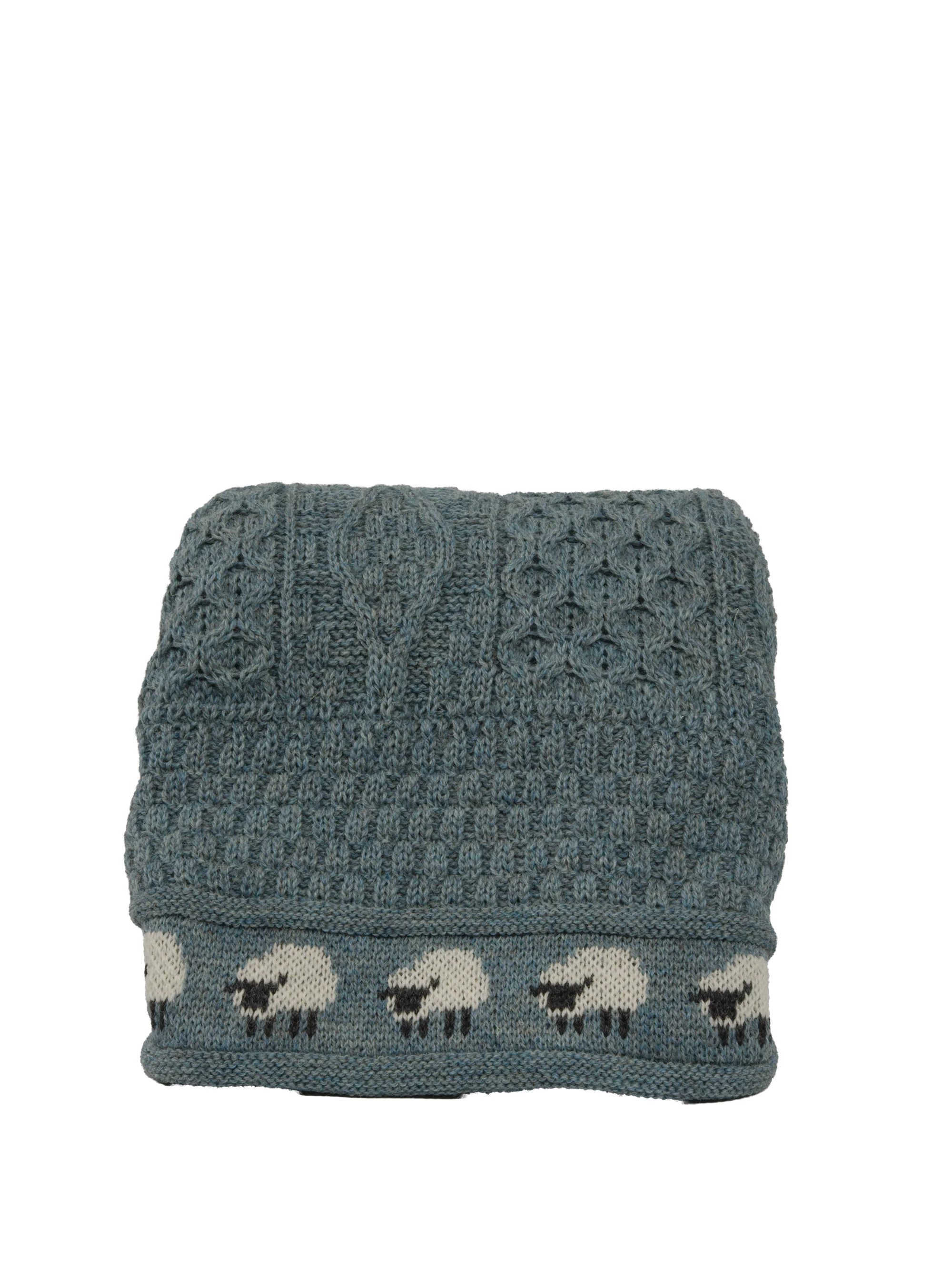 100% Pure Wool Knitted Throw - Sheep
