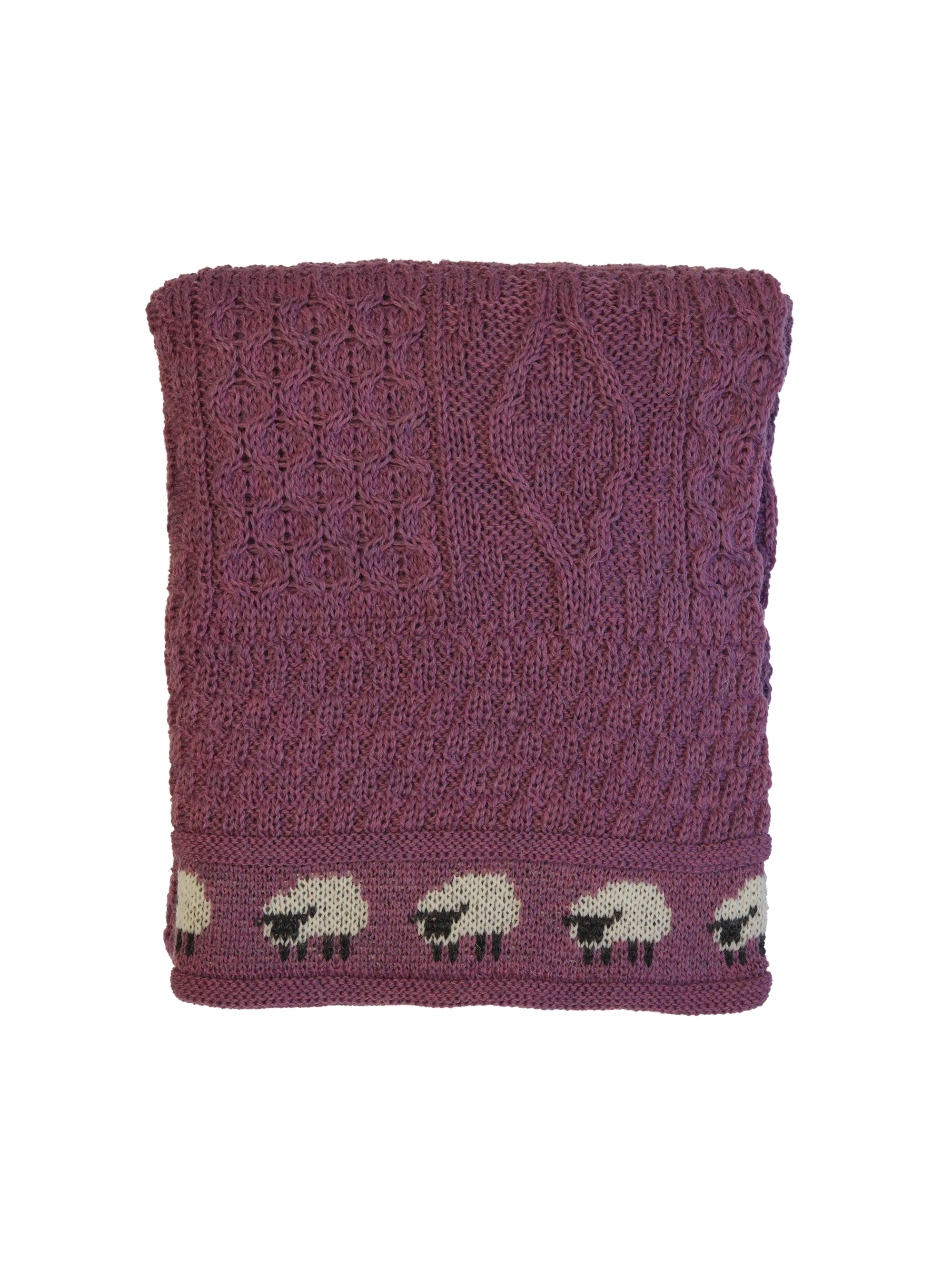 100% Pure Wool Knitted Throw - Sheep
