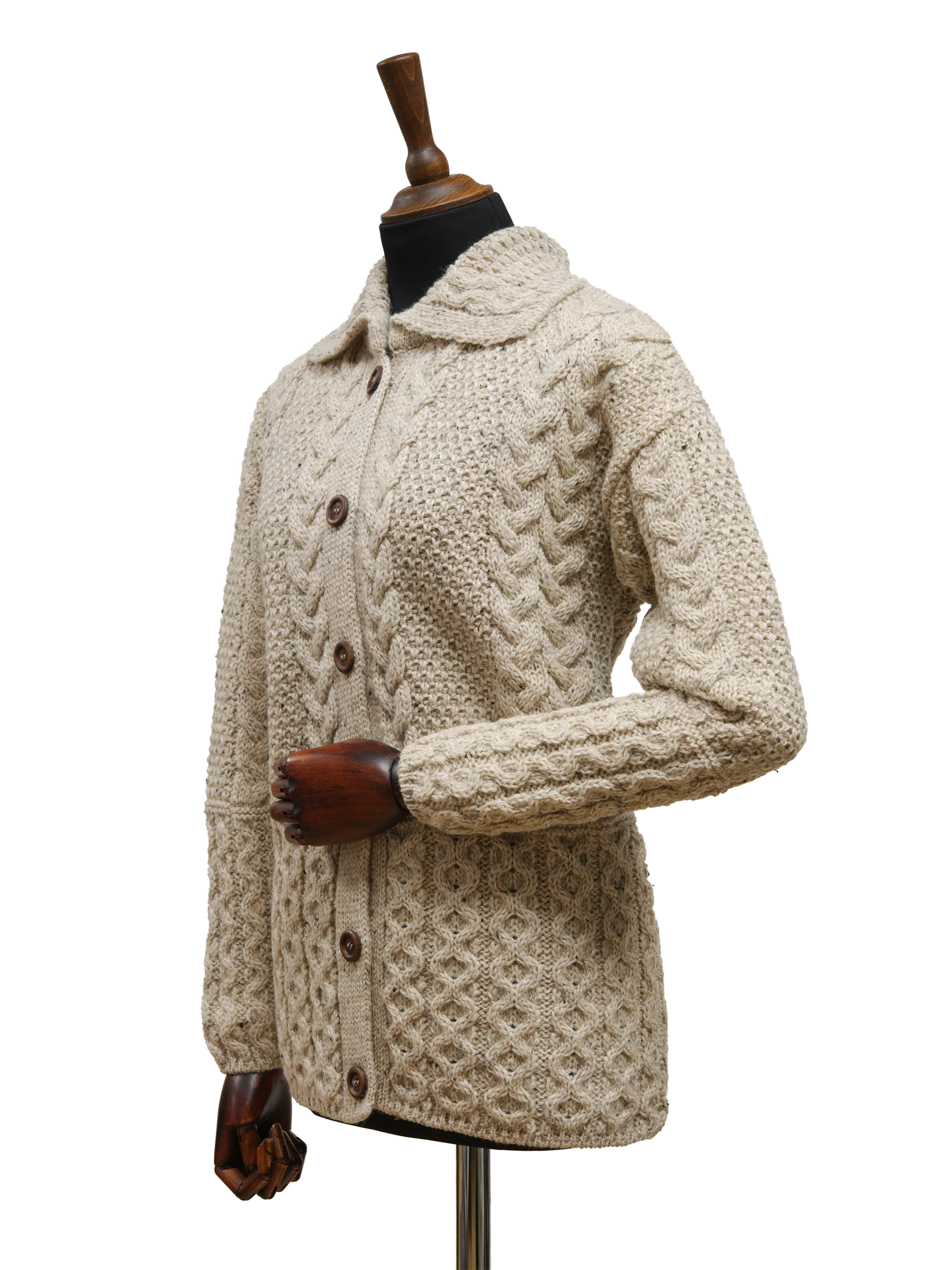 Aran Pattern Cardigan - Skiddaw (Dark Buttons) - Image 3