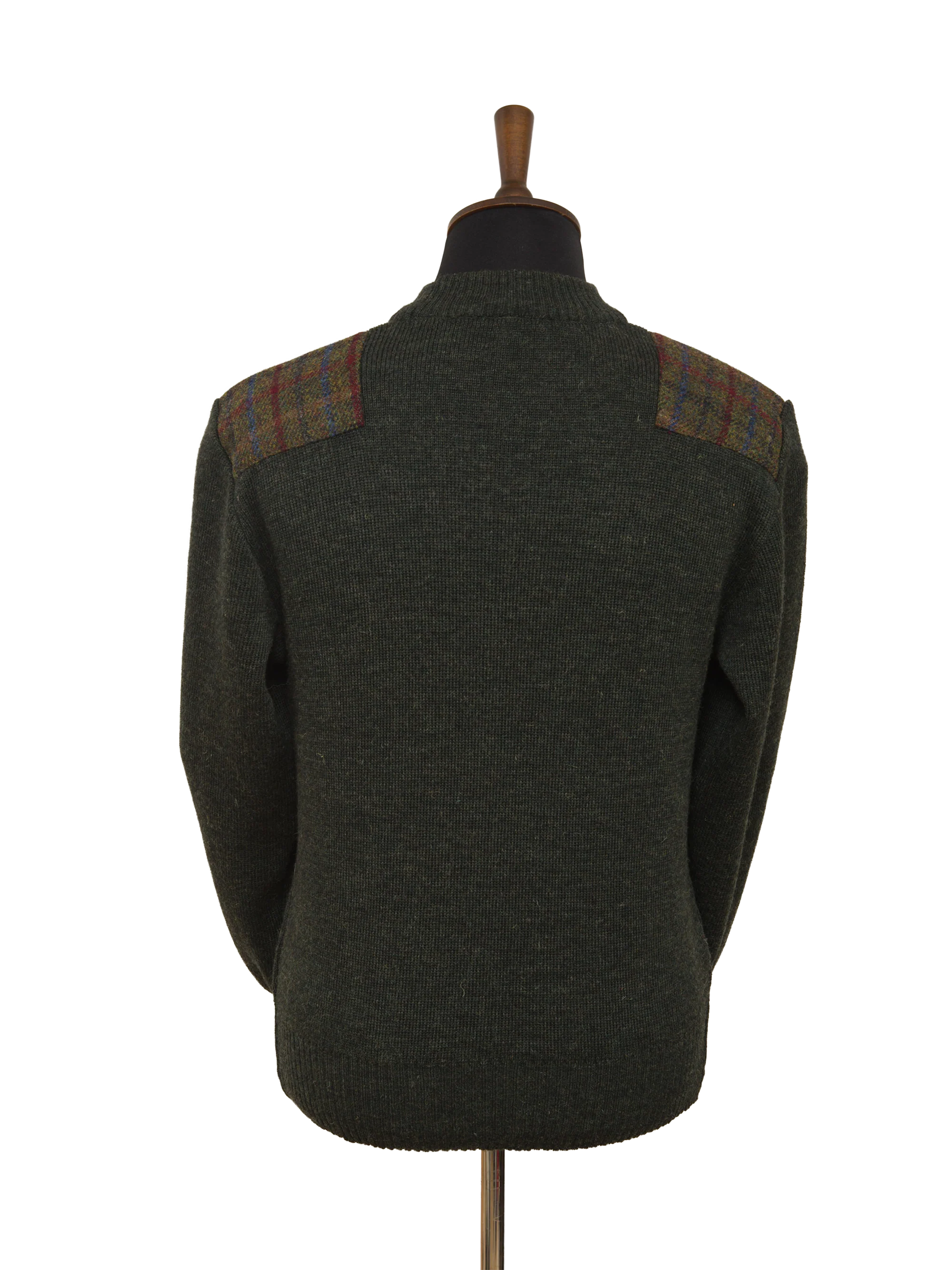 Drover Crew Neck Jumper - Moss Green - Image 3