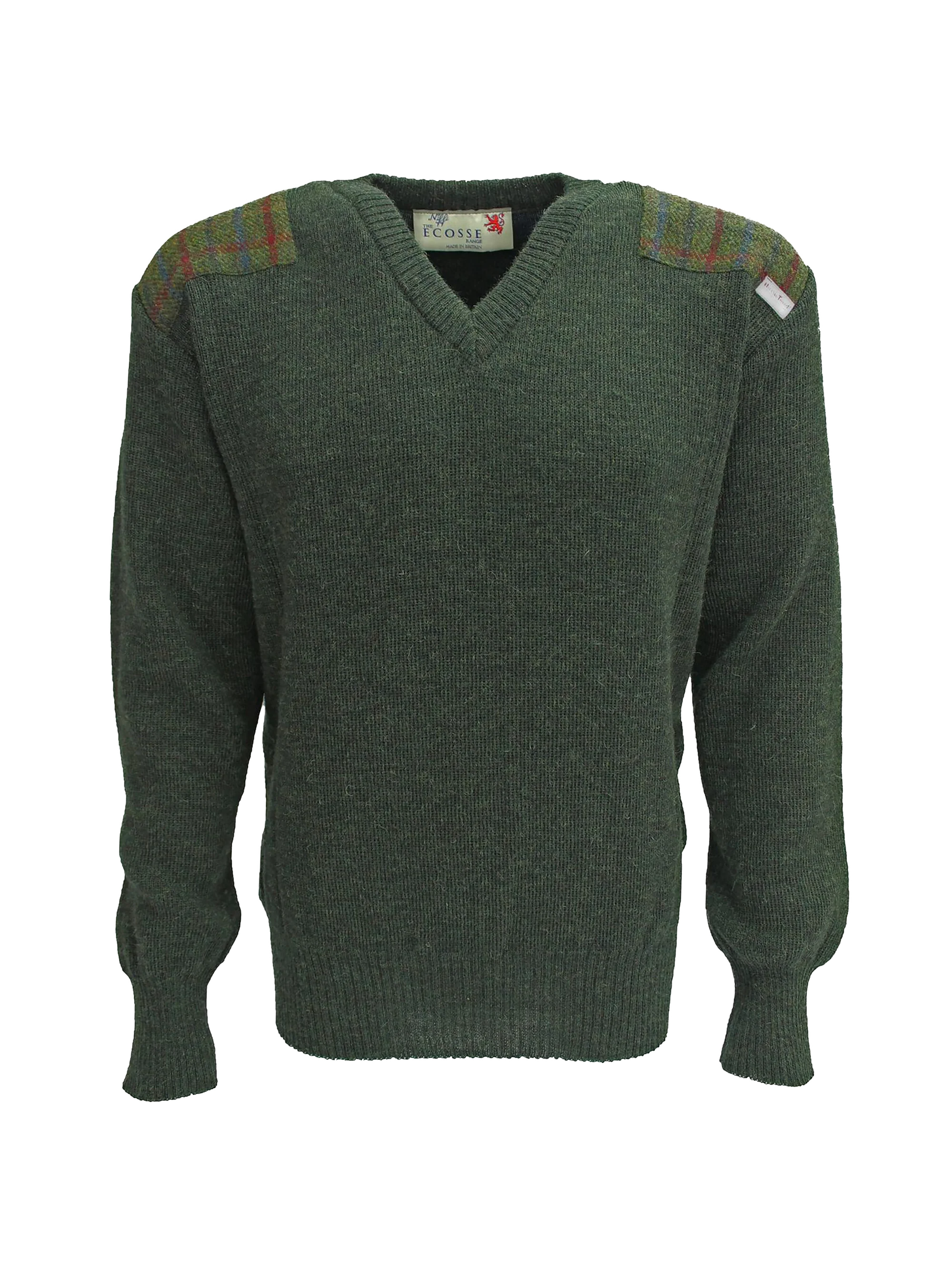 Drover V-Neck Jumper - Moss Green