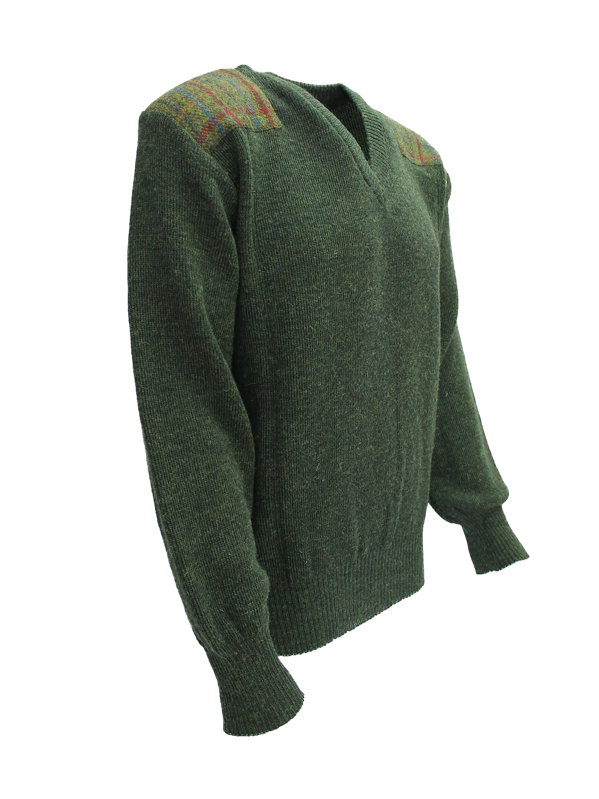 Drover V-Neck Jumper - Moss Green - Image 2