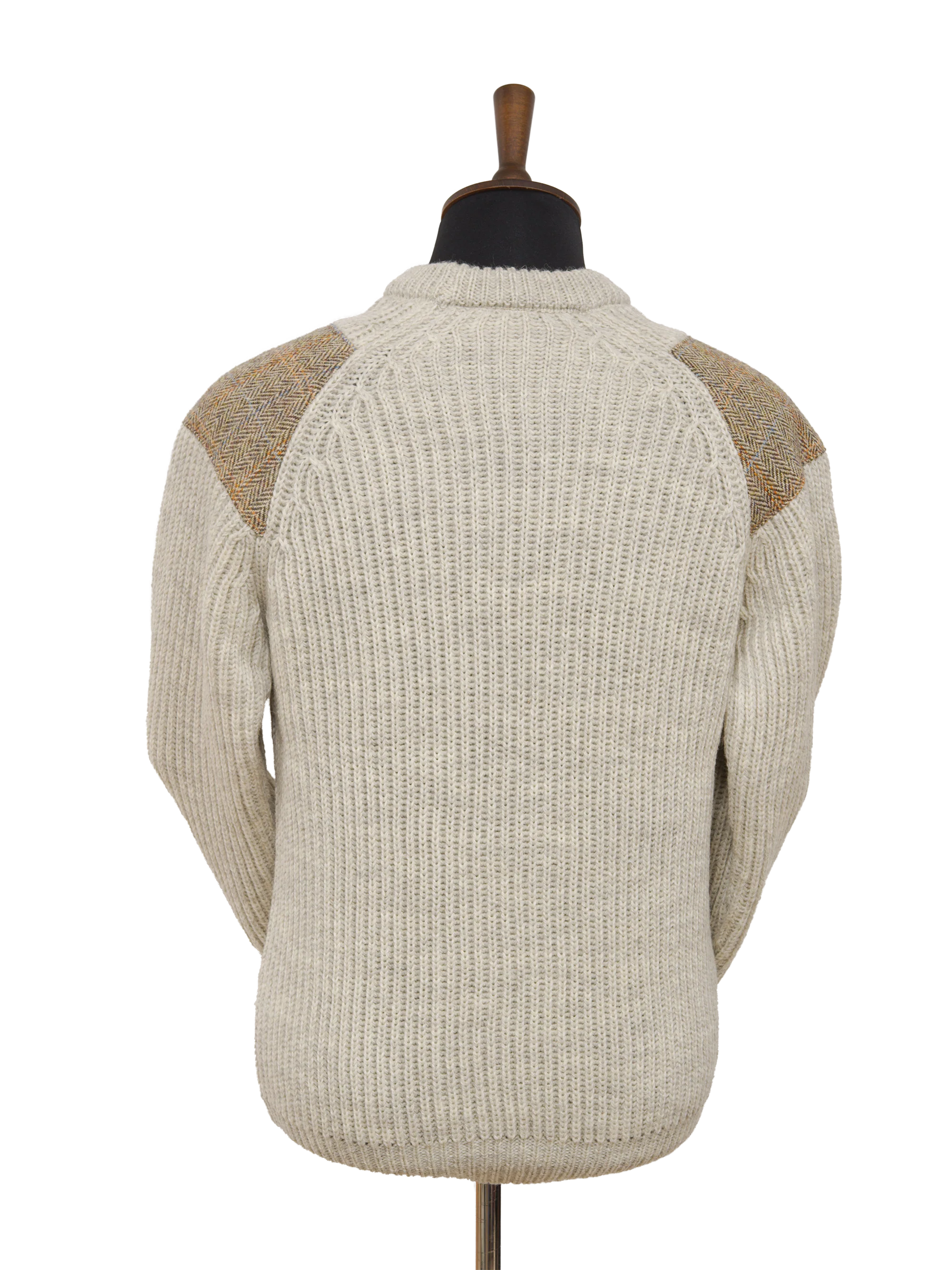 Gamekeeper Chunky Crew Neck Jumper - Light Grey - Image 3