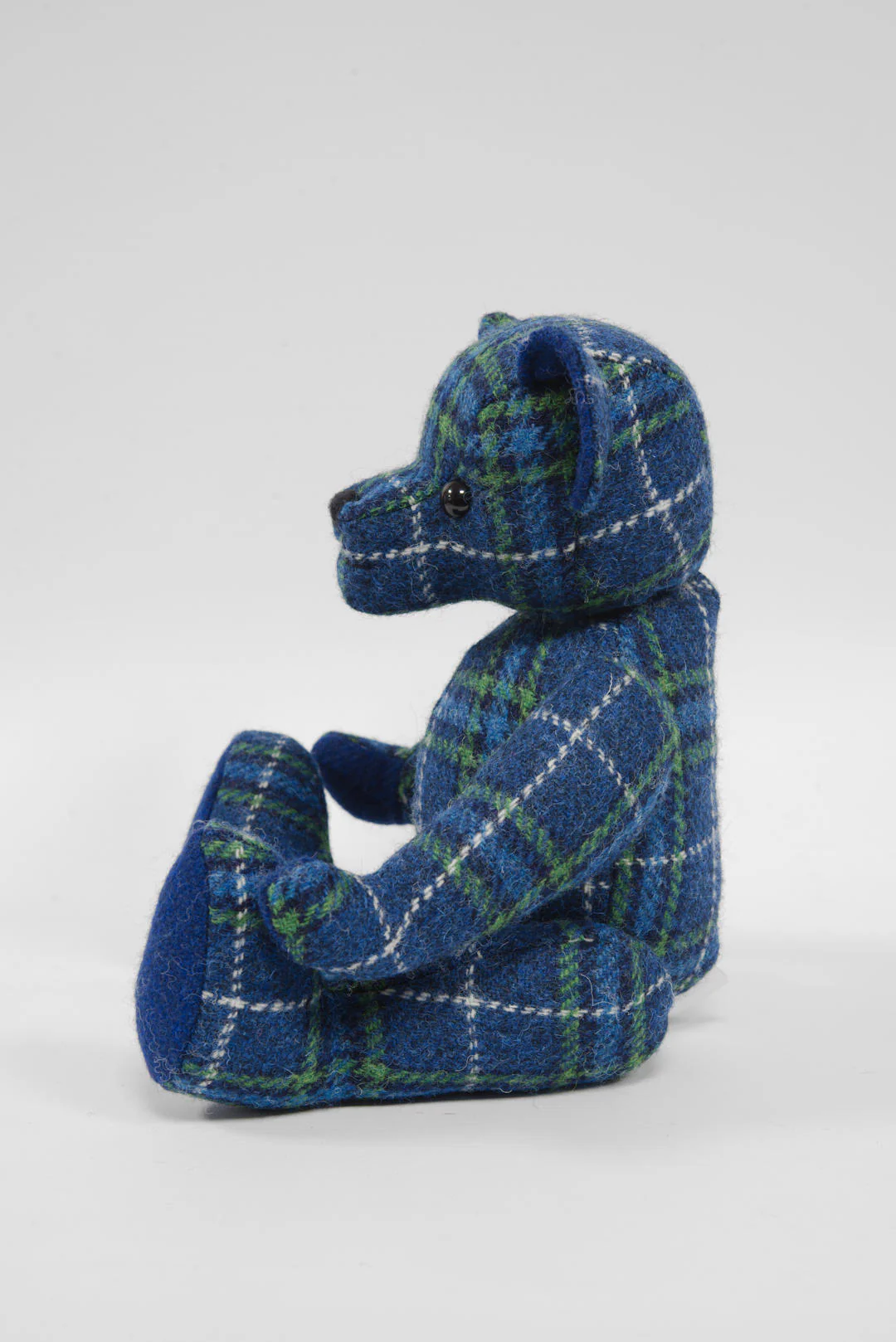 Harris Tweed 14" Fully Jointed Bear - A0169 (Blue) - Image 3