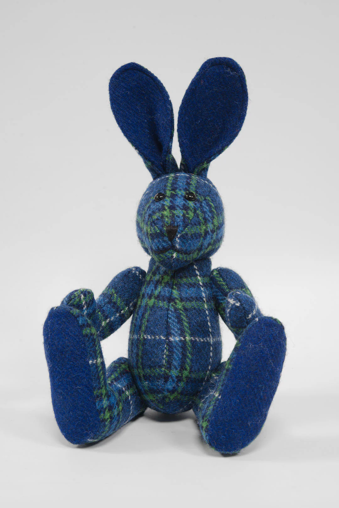 Harris Tweed 16" Fully Jointed Rabbit - A0169 (Blue)