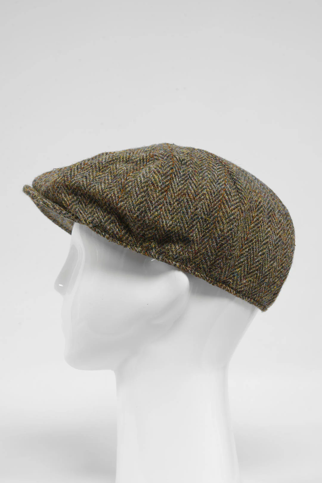 Harris Tweed 8 Piece Flat Cap - Brown HB w/Overcheck (HH) - Image 4