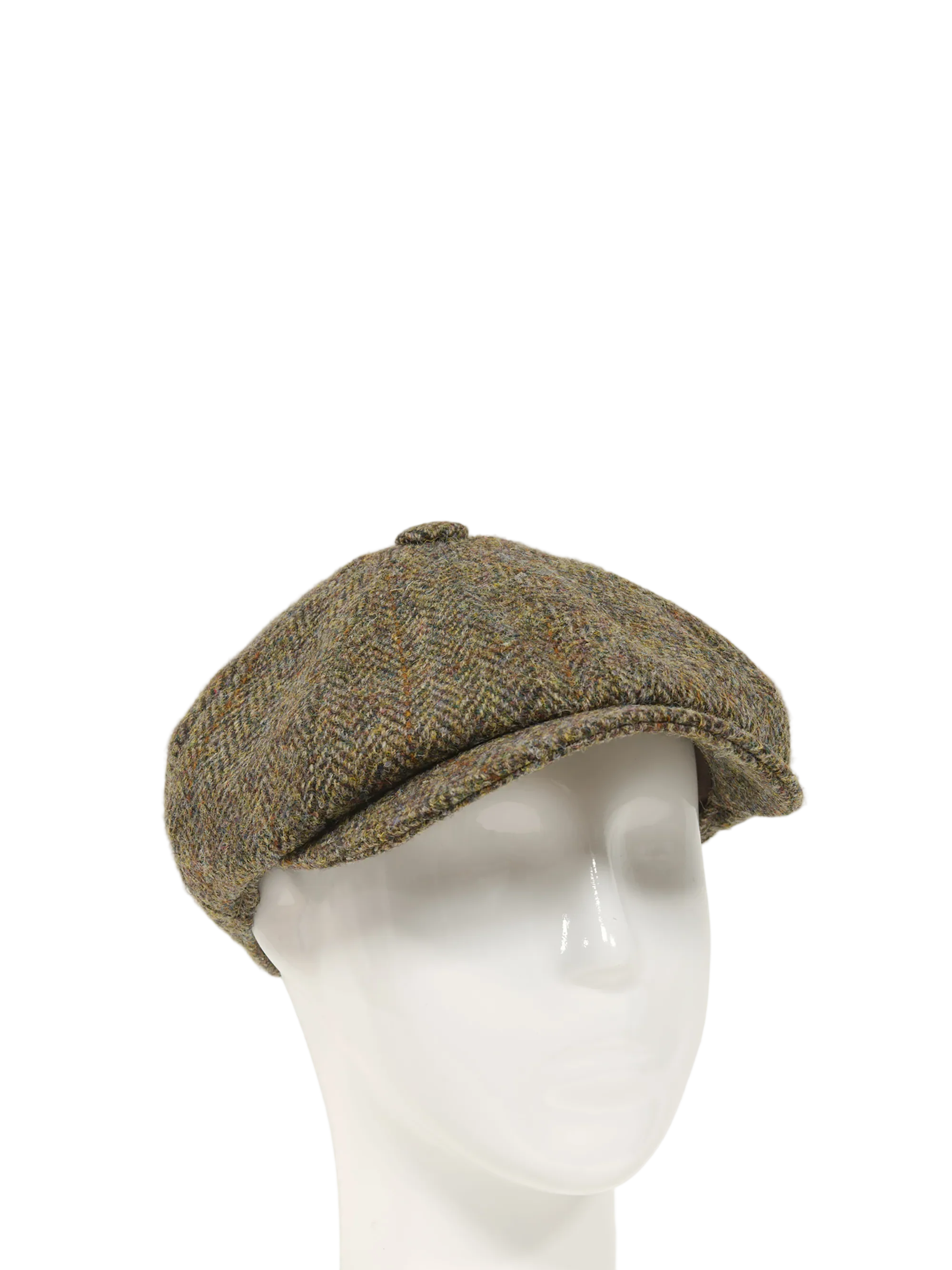 Harris Tweed 8 Piece Flat Cap - Brown Herringbone With Overcheck (FW2013) - Image 2