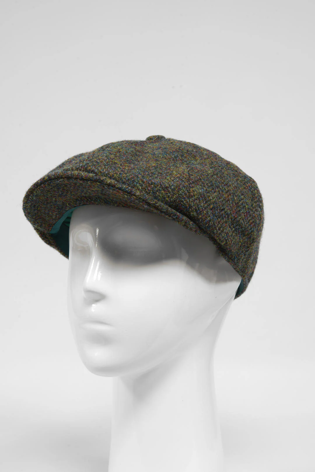 Harris Tweed 8 Piece Flat Cap - Forrest Green Herringbone (HH) - Image 3