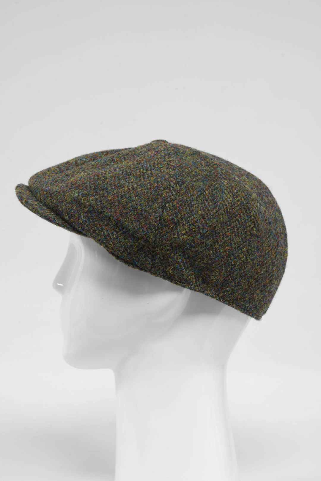 Harris Tweed 8 Piece Flat Cap - Forrest Green Herringbone (HH) - Image 4