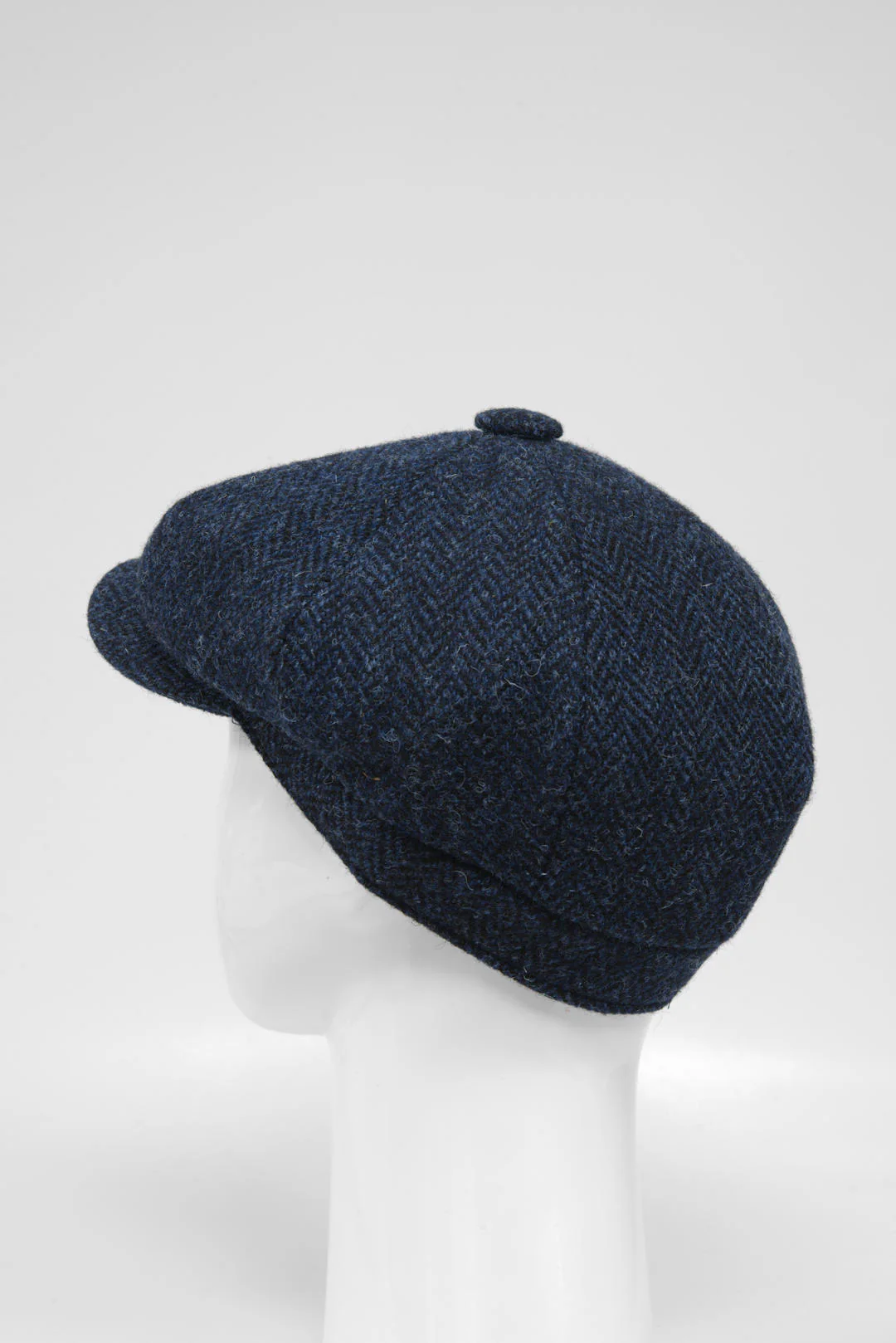 Harris Tweed 8 Piece Flat Cap - Navy Herringbone (HW) - Image 3