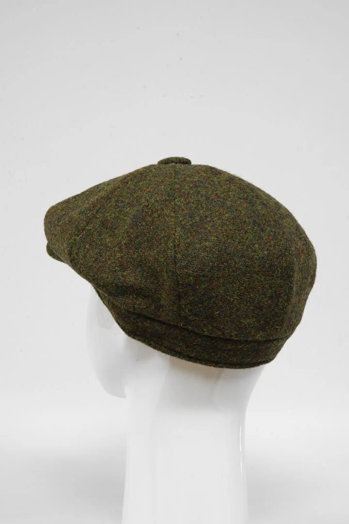 Harris Tweed 8 Piece Flat Cap - Woodland Green (HW) - Image 5