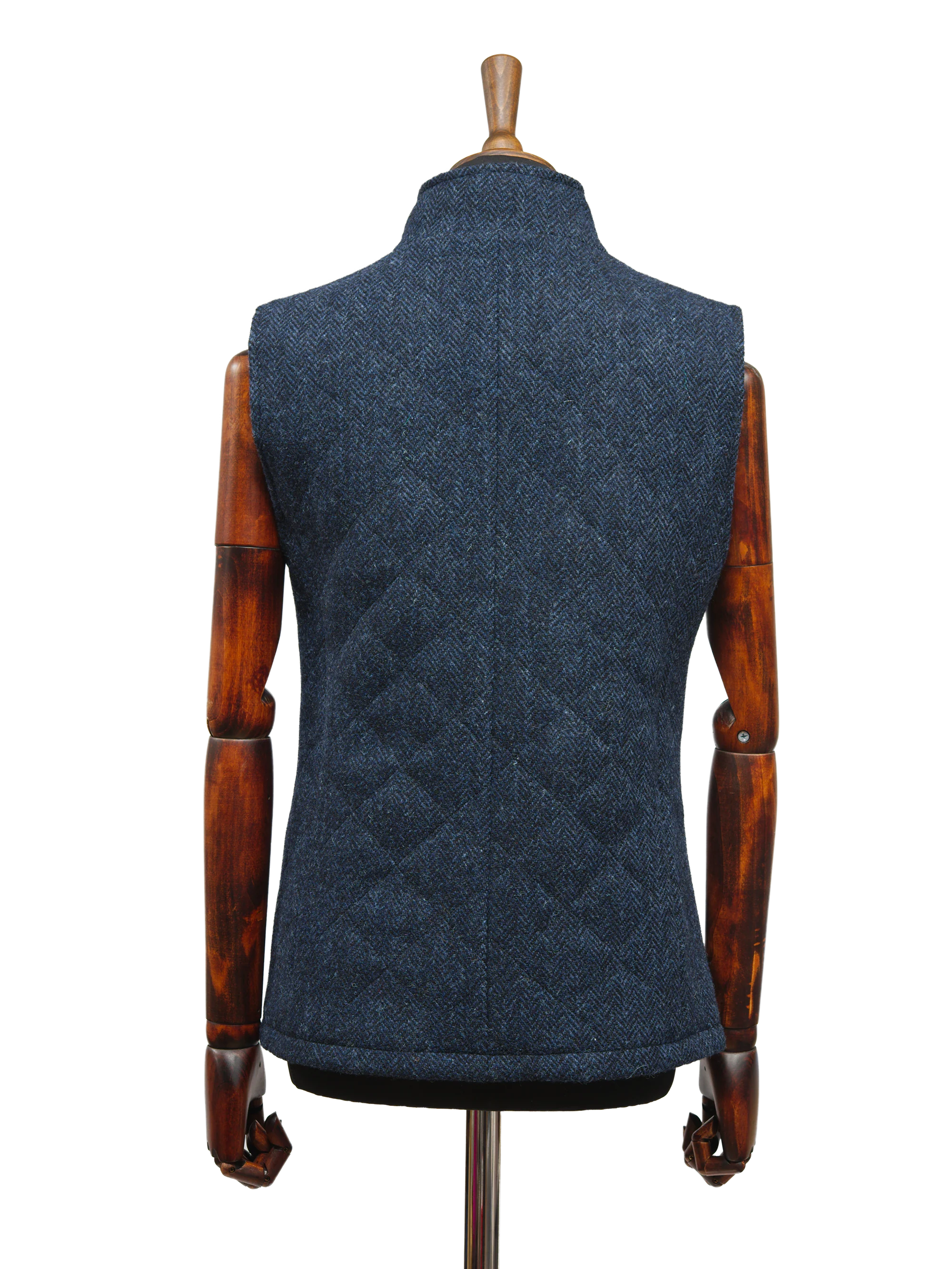 Harris Tweed Andi Gilet - Navy Herringbone - Image 4