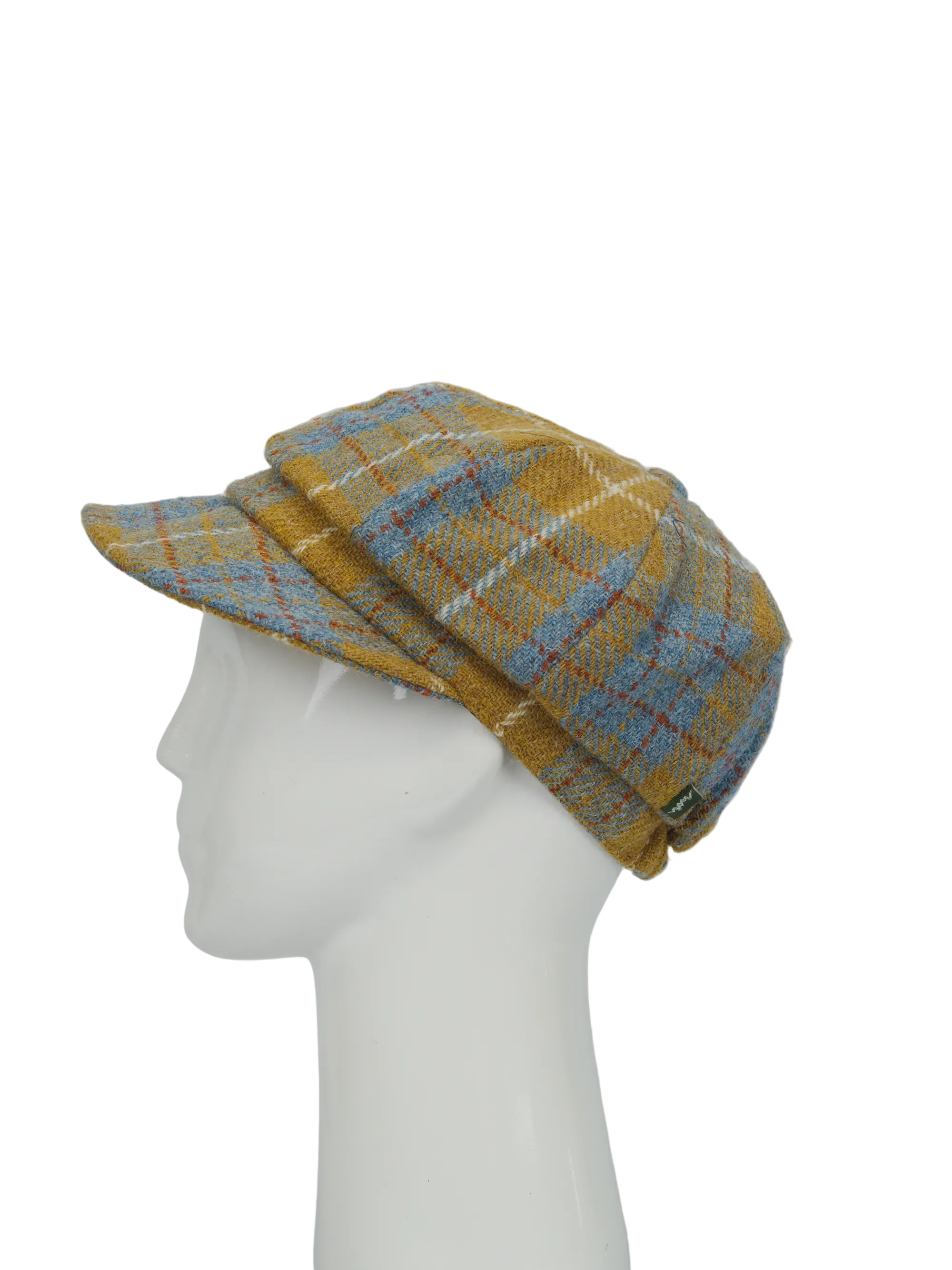 Harris Tweed Baker Boy Hat Mustard Check (HH) - Image 4