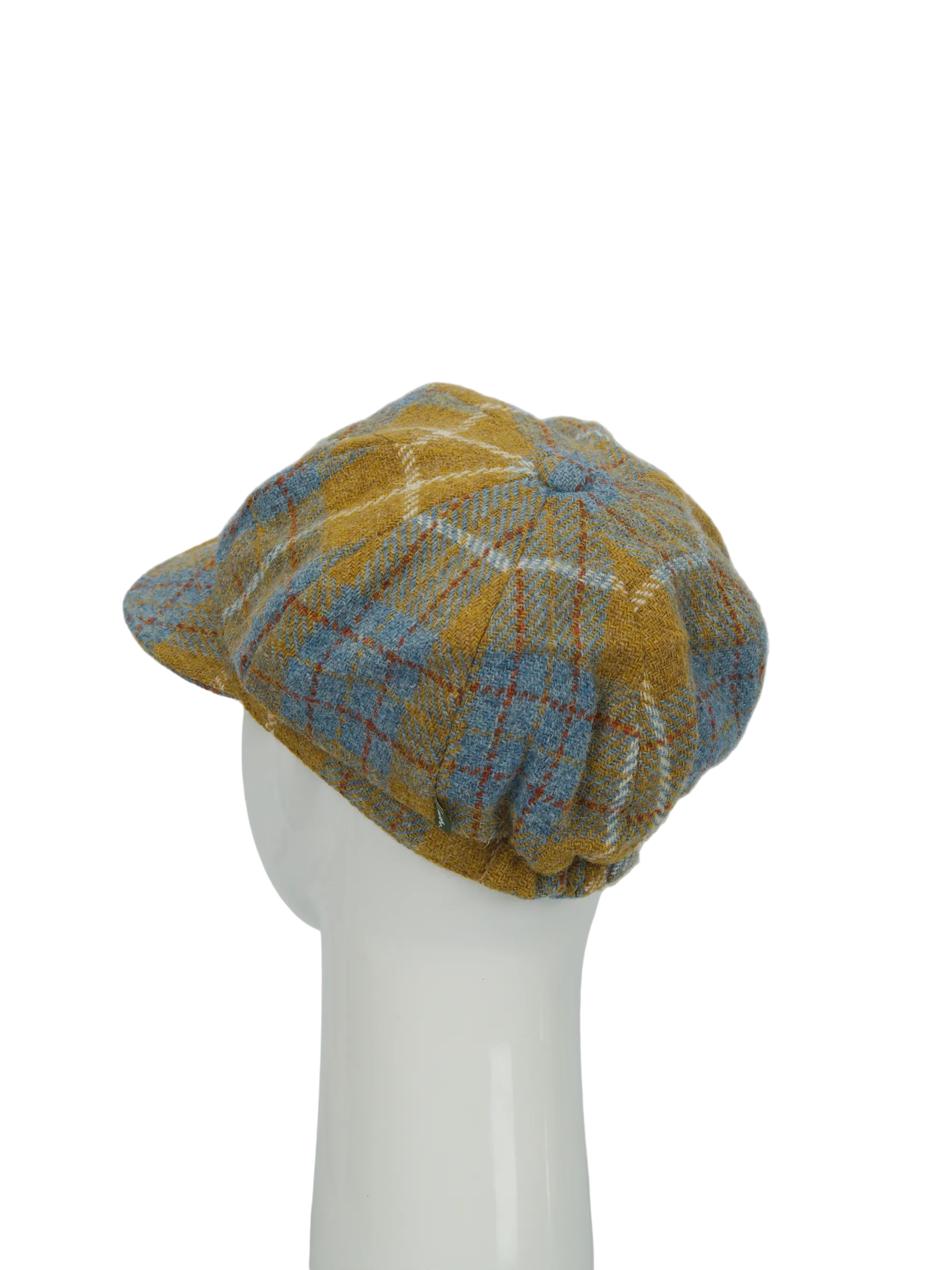 Harris Tweed Baker Boy Hat Mustard Check (HH) - Image 5