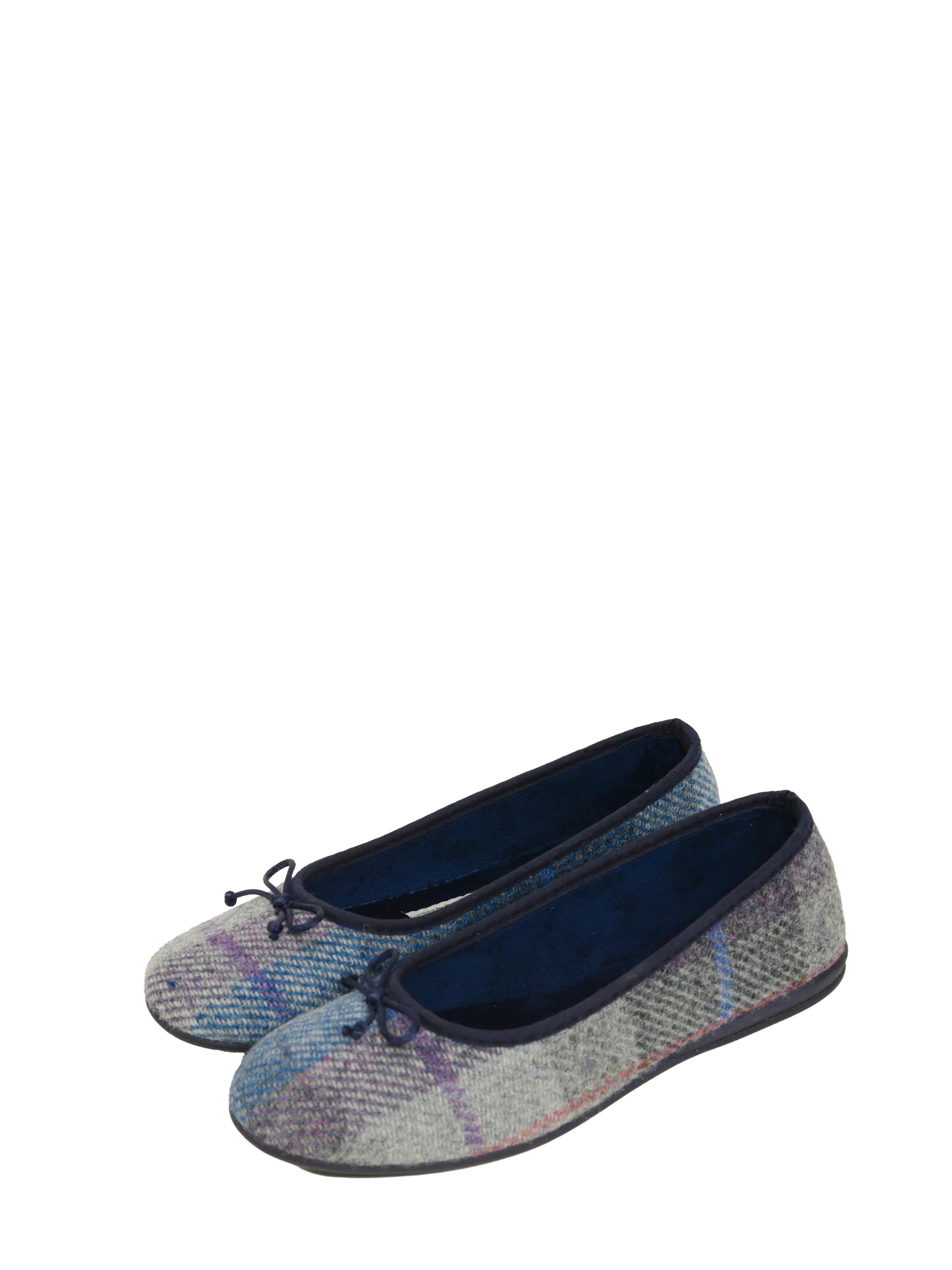 Harris Tweed Ballerina Pumps - Lavender Check