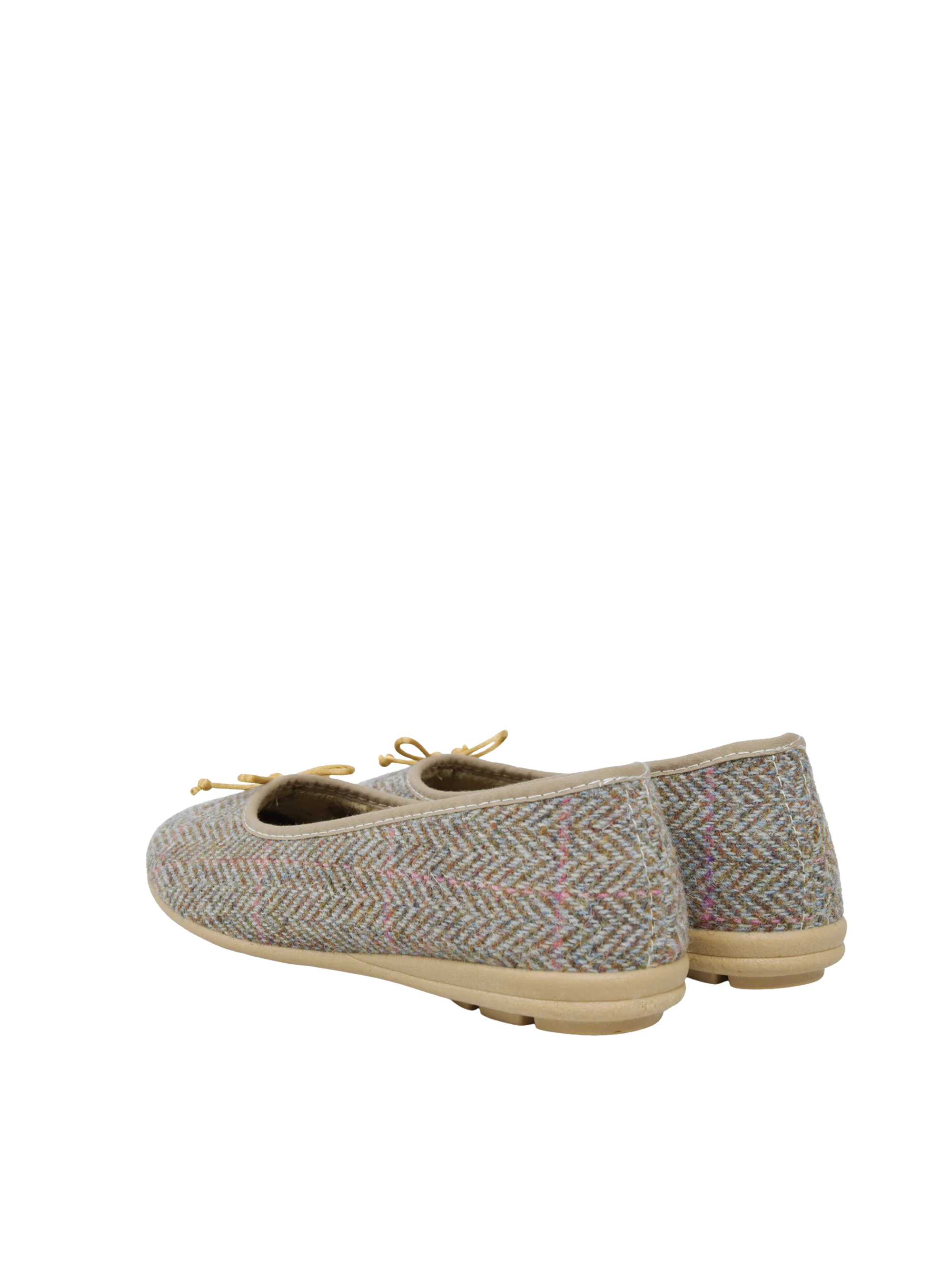 Harris Tweed Ballerina Pumps - Pink Check - Image 3