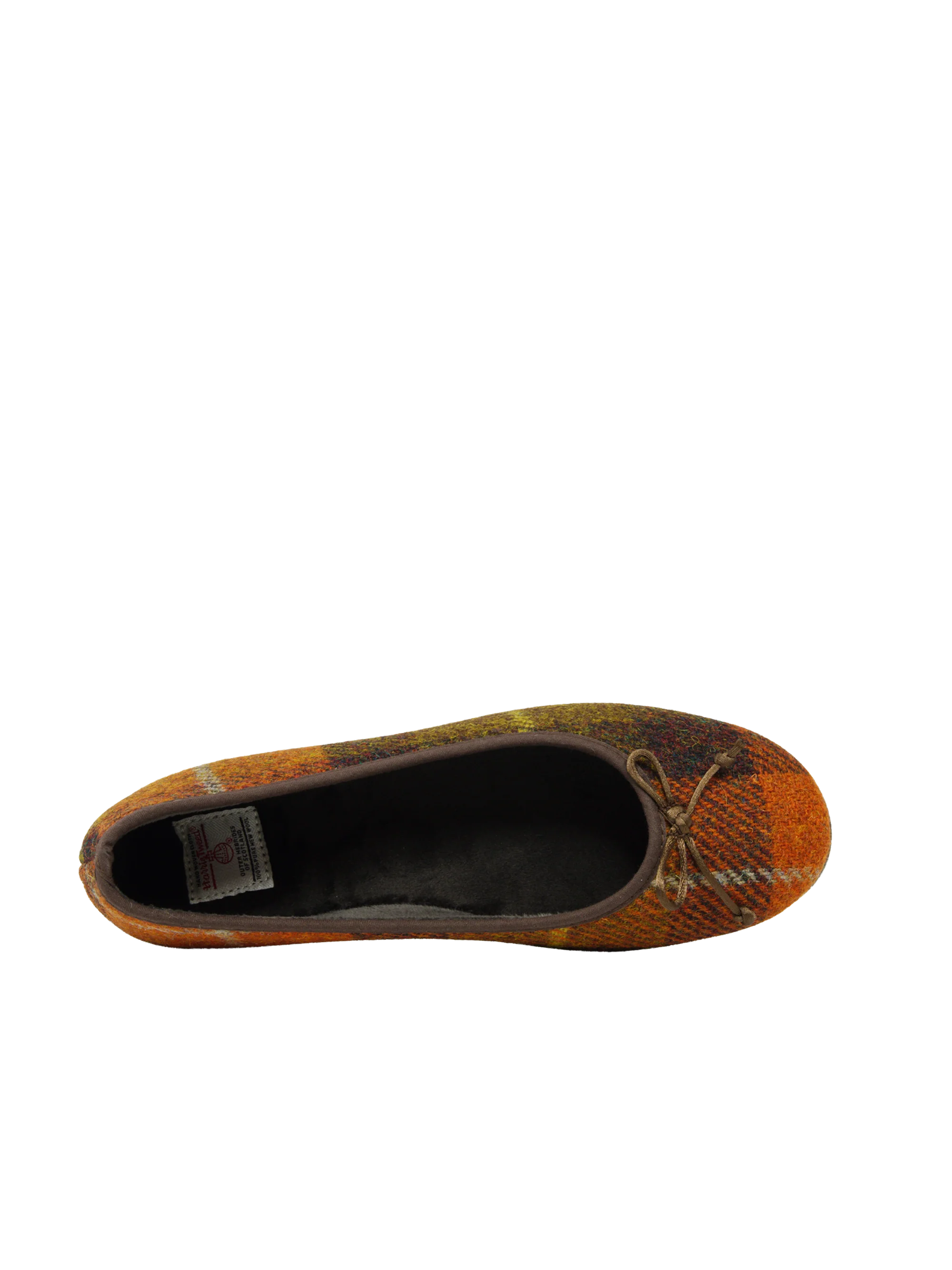 Harris Tweed Ballerina Pumps - Rust Check - Image 6