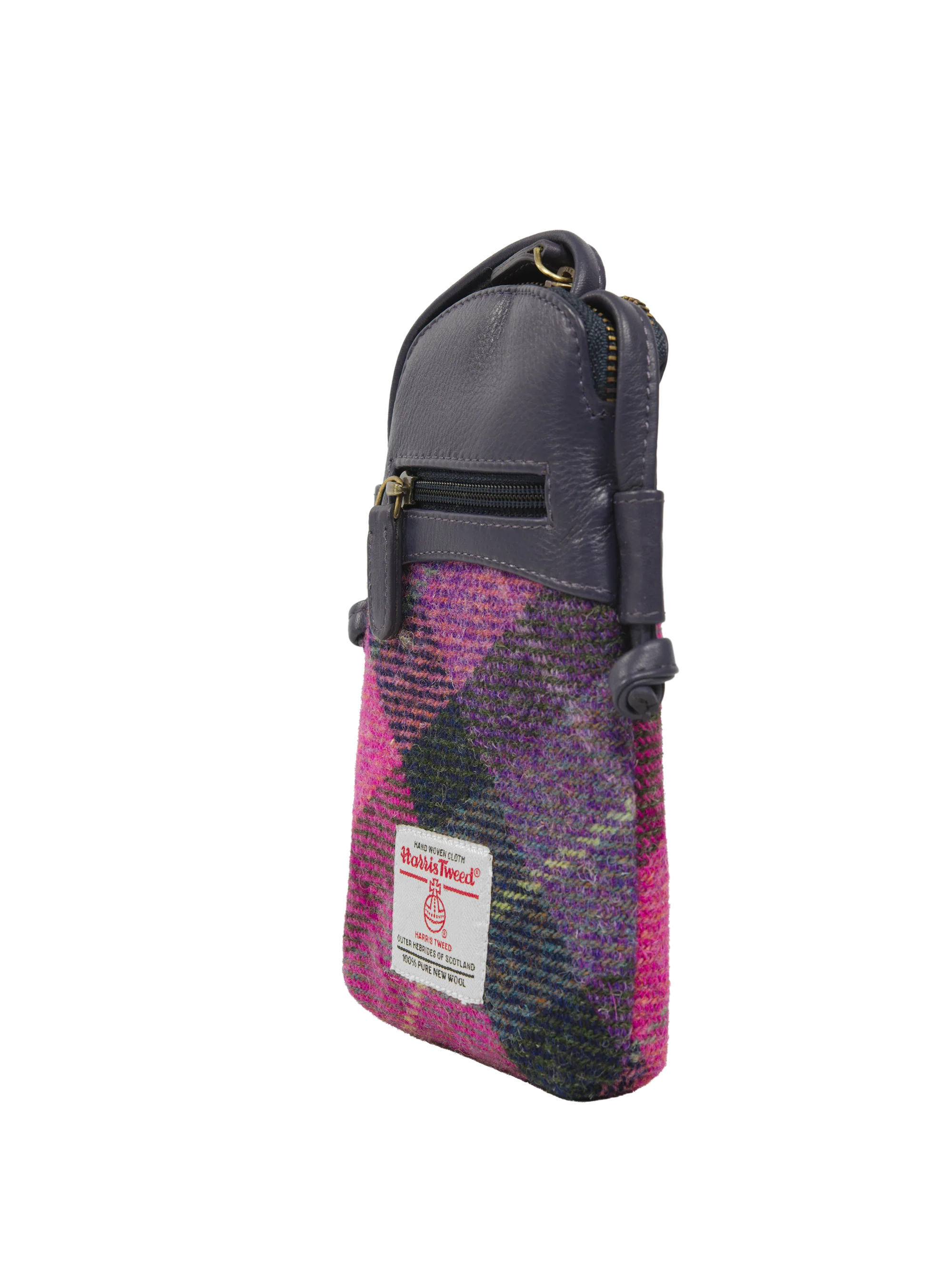 Harris Tweed Barvas Bag - A0257 (Bluebell Leather) - Image 2