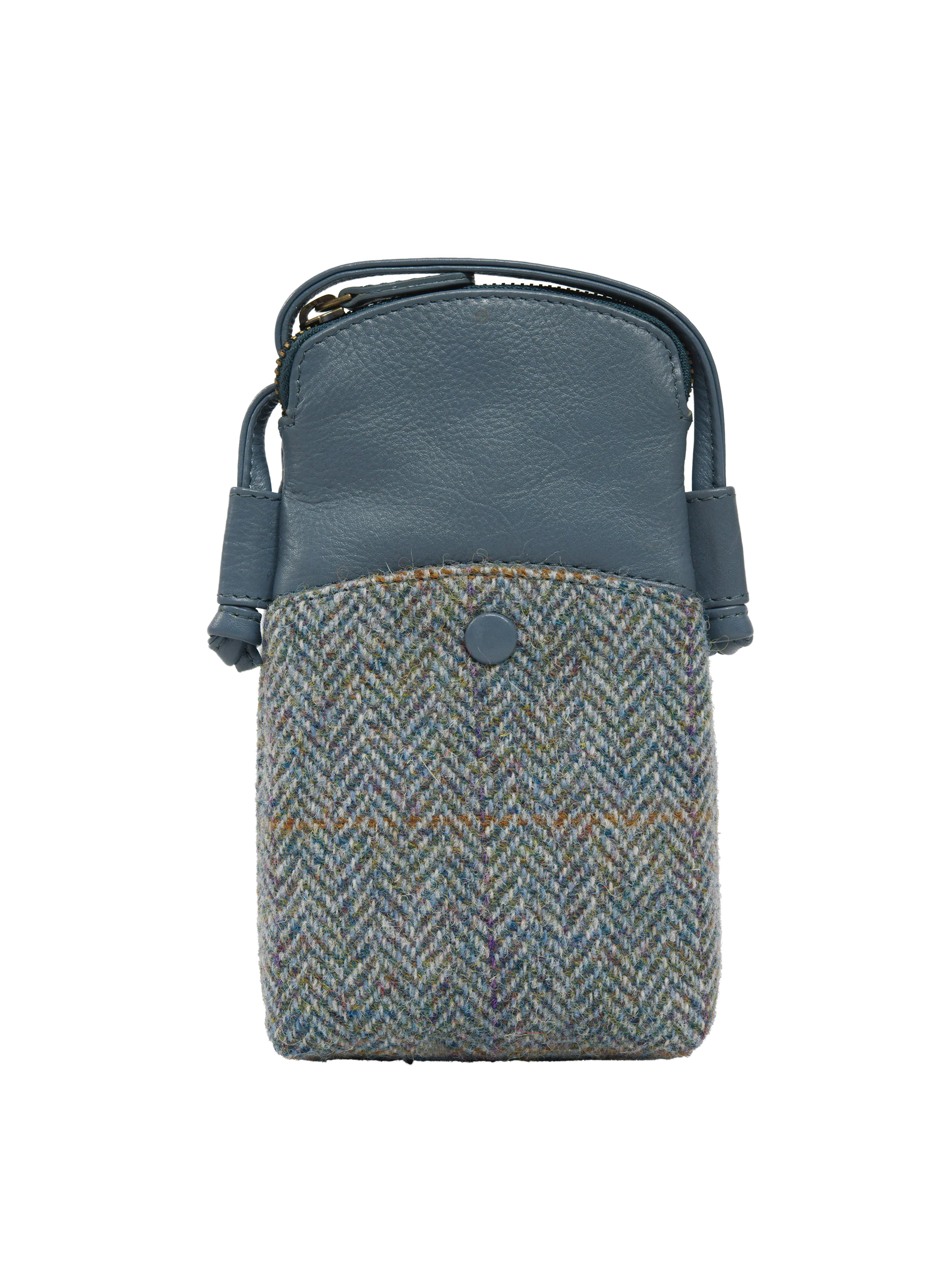 Harris Tweed Barvas Bag - HB132 (Blue Leather) - Image 3
