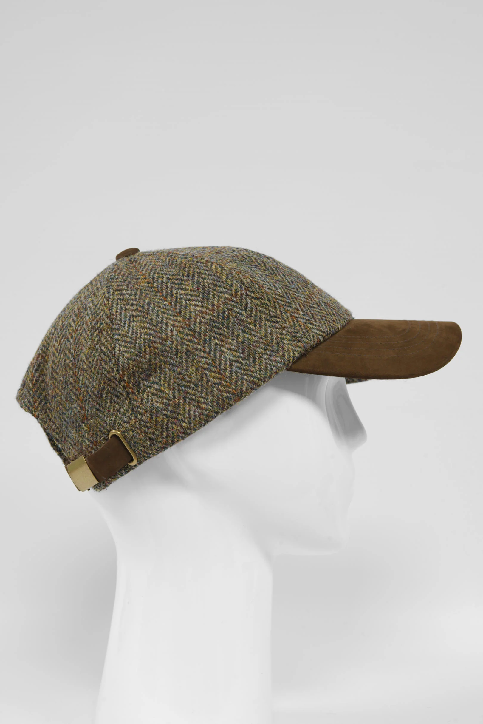 Harris Tweed Baseball Cap - Brown/Green Mix Herringbone (HH)