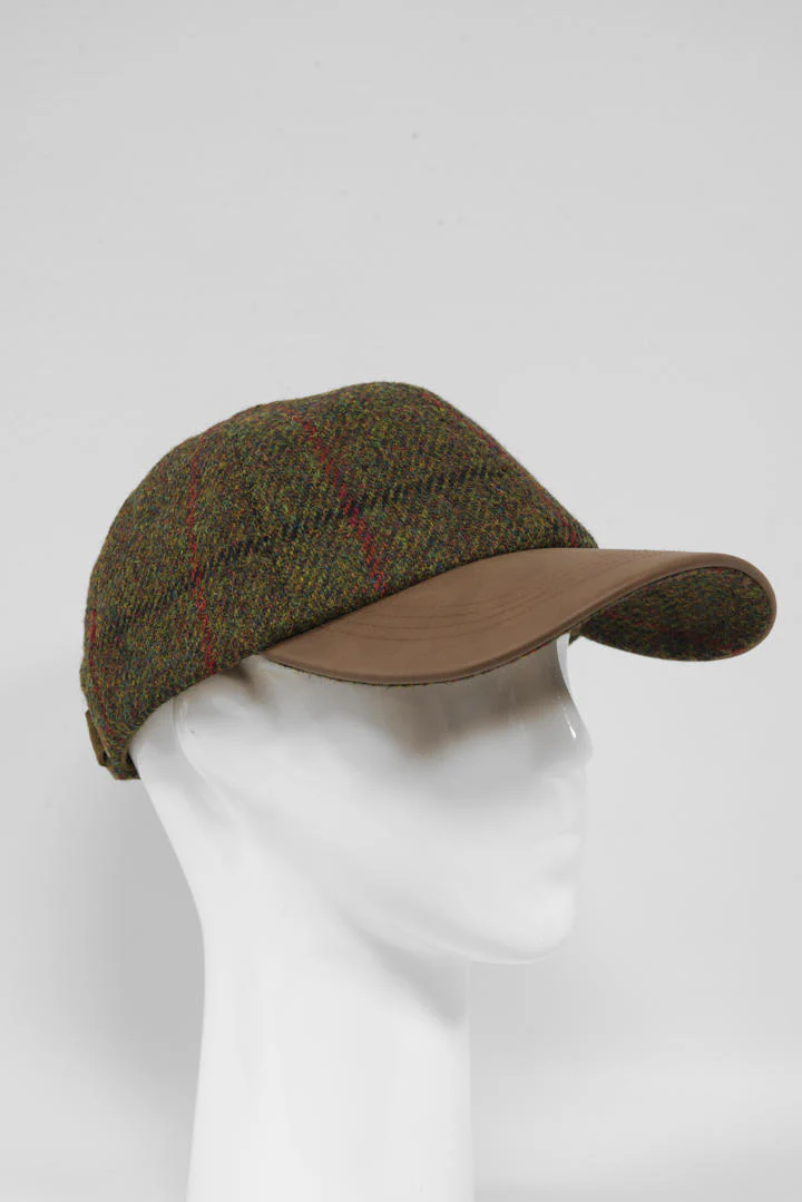 Harris Tweed Baseball Cap - Green Check (HH) - Image 2