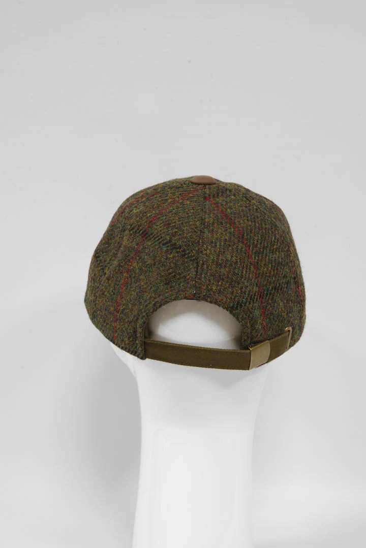 Harris Tweed Baseball Cap - Green Check (HH) - Image 6