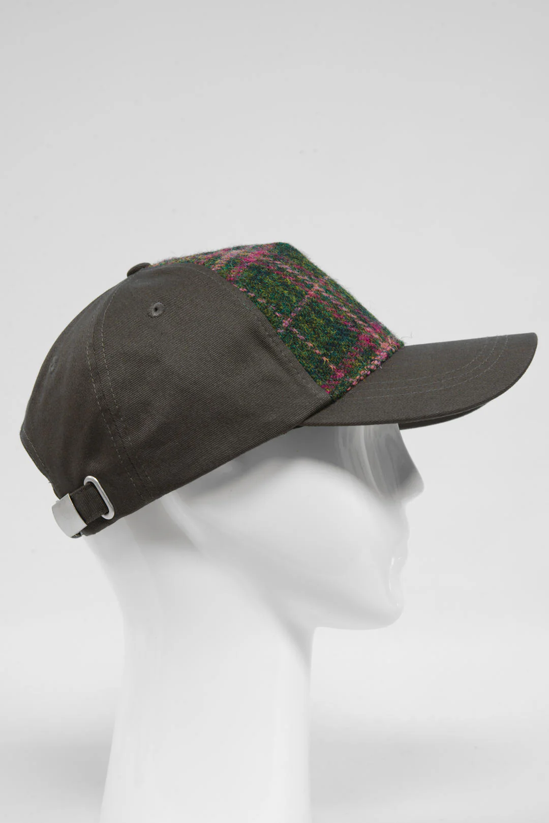 Harris Tweed Baseball Cap - Green/Plum Check (GA)