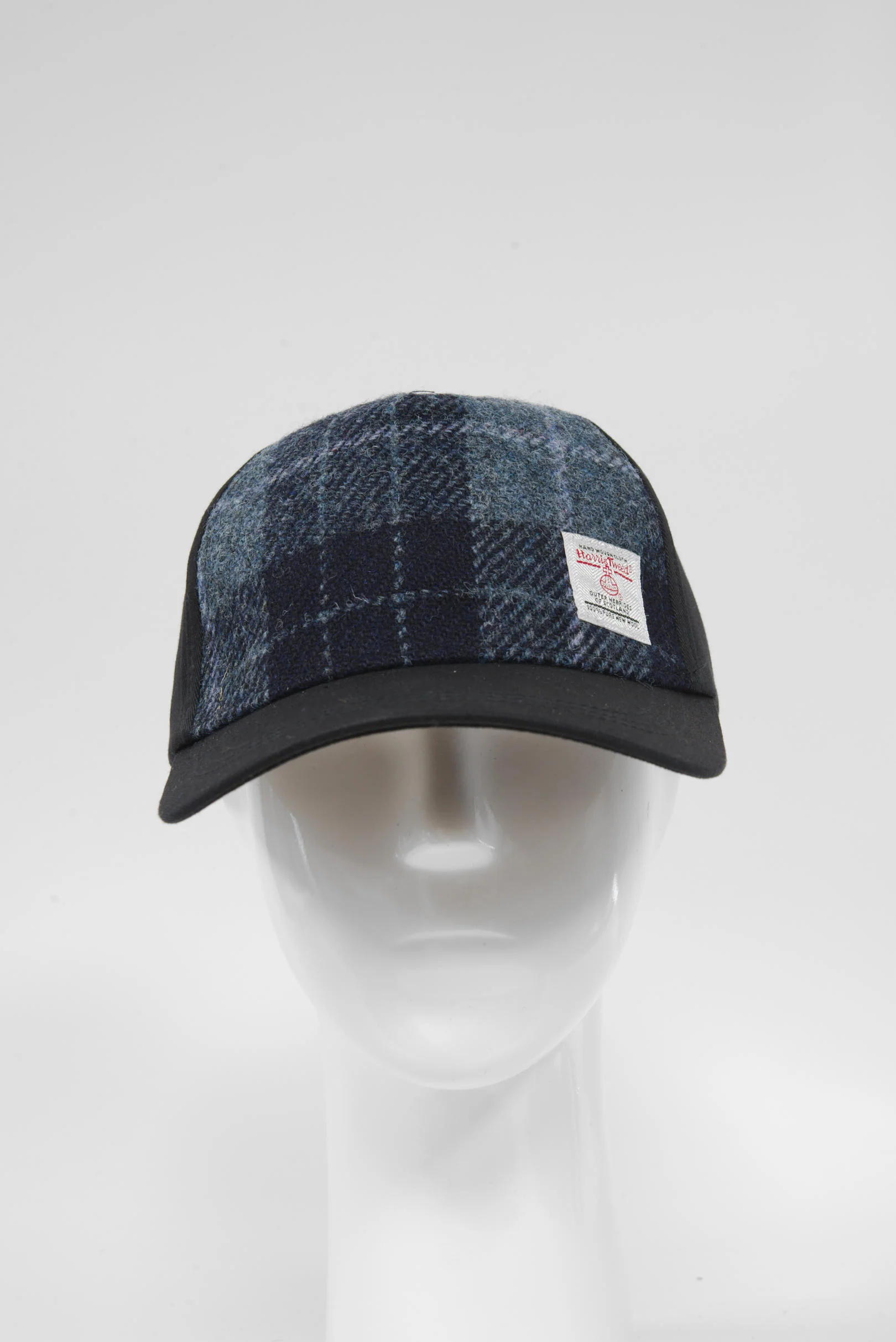 Harris Tweed Baseball Cap - Navy/Blue Check (GA) - Image 3