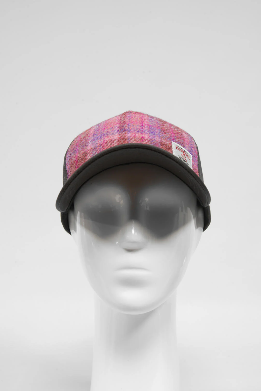 Harris Tweed Baseball Cap - Pink/Lilac Check (GA) - Image 3