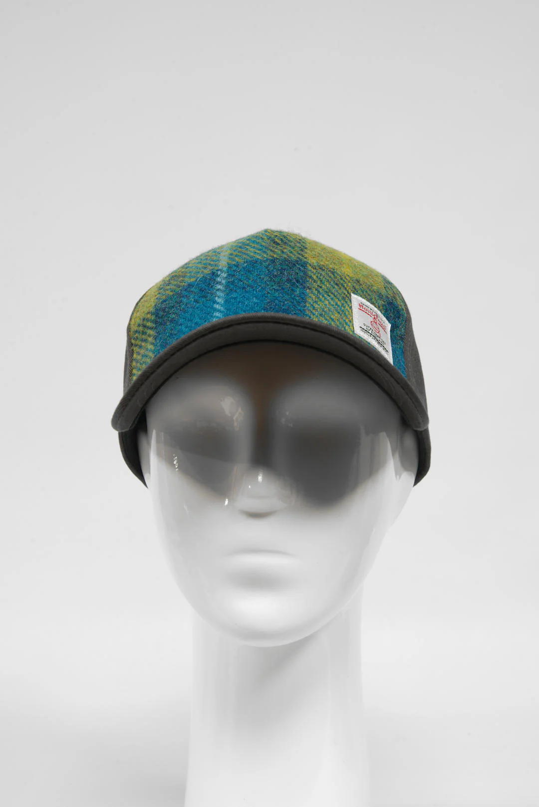Harris Tweed Baseball Cap - Sea Blue/Green Check (GA) - Image 3