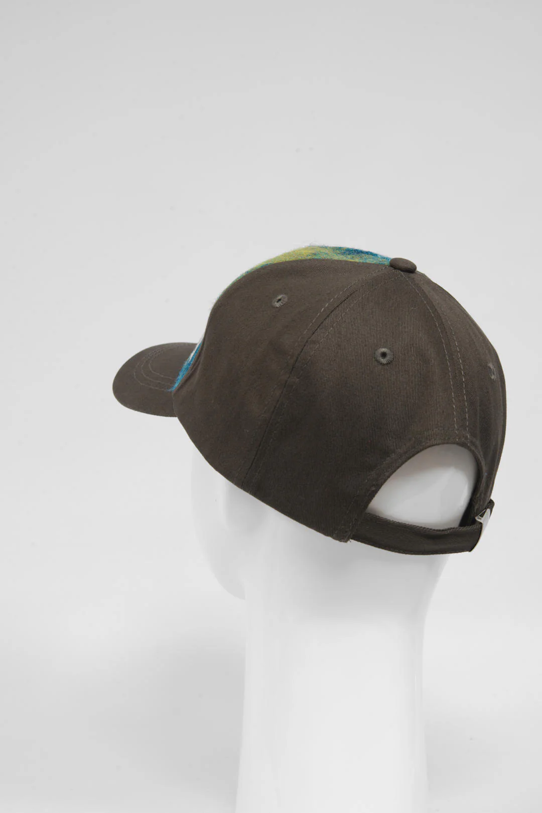 Harris Tweed Baseball Cap - Sea Blue/Green Check (GA) - Image 6