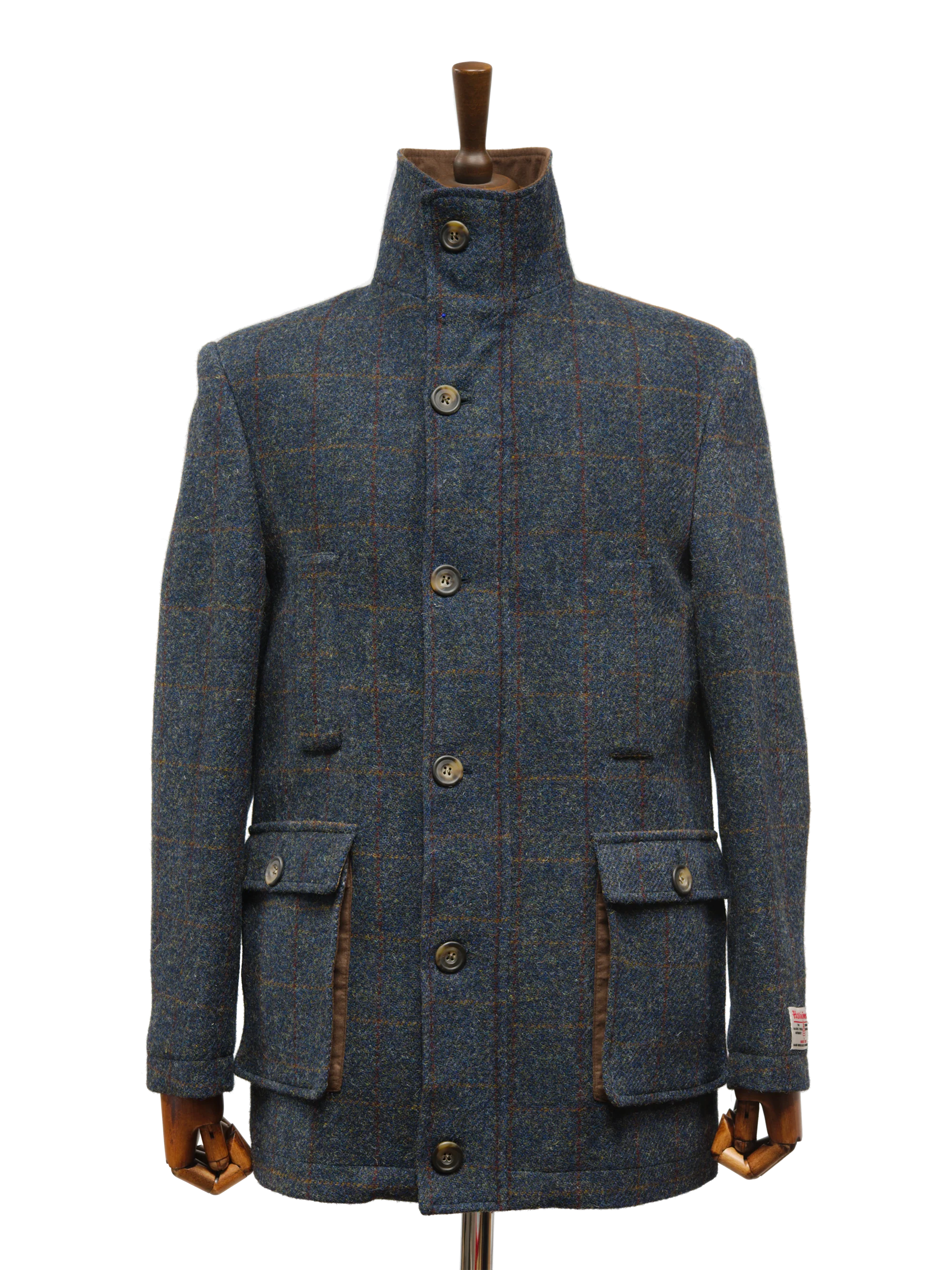 Harris Tweed Boyd Field Coat - Blue Multi - Image 3