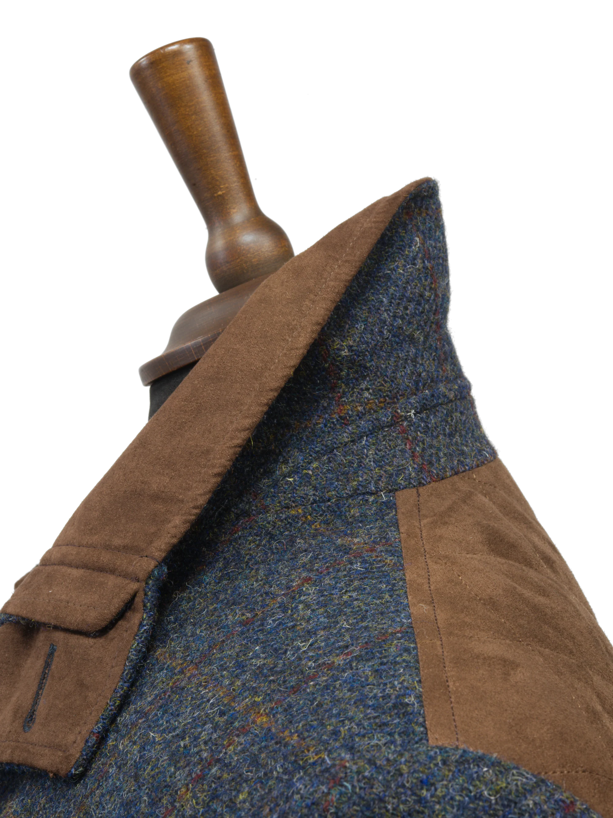 Harris Tweed Boyd Field Coat - Blue Multi - Image 6