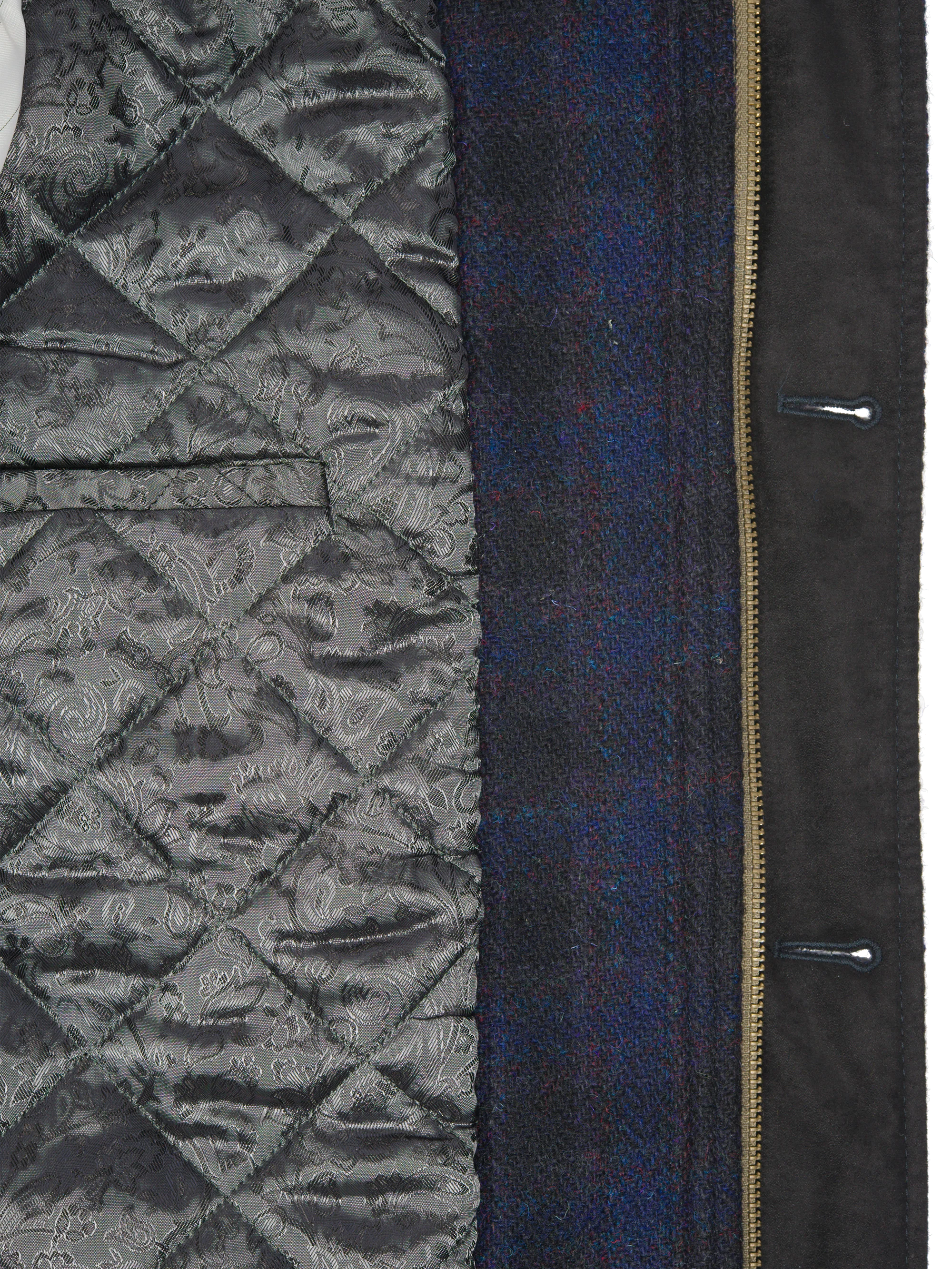 Harris Tweed Boyd Field Coat - Navy Block Check - Image 10