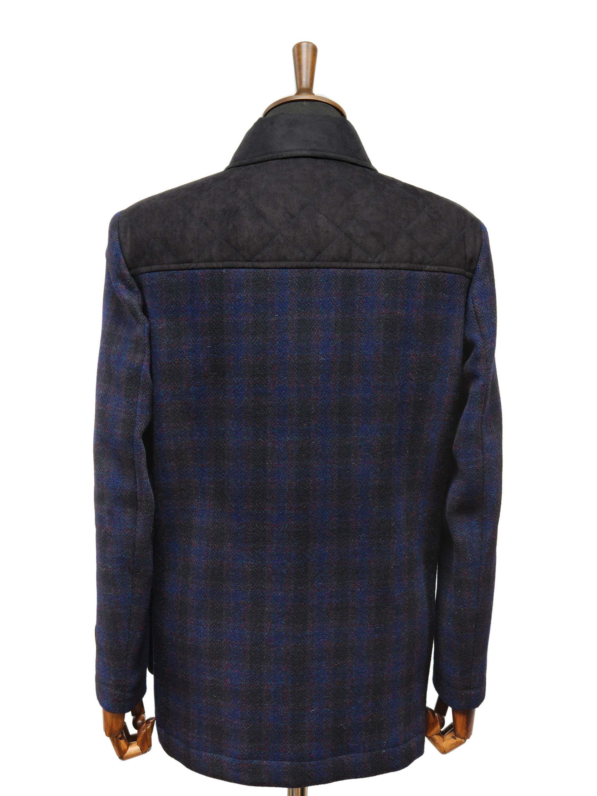 Harris Tweed Boyd Field Coat - Navy Block Check - Image 5