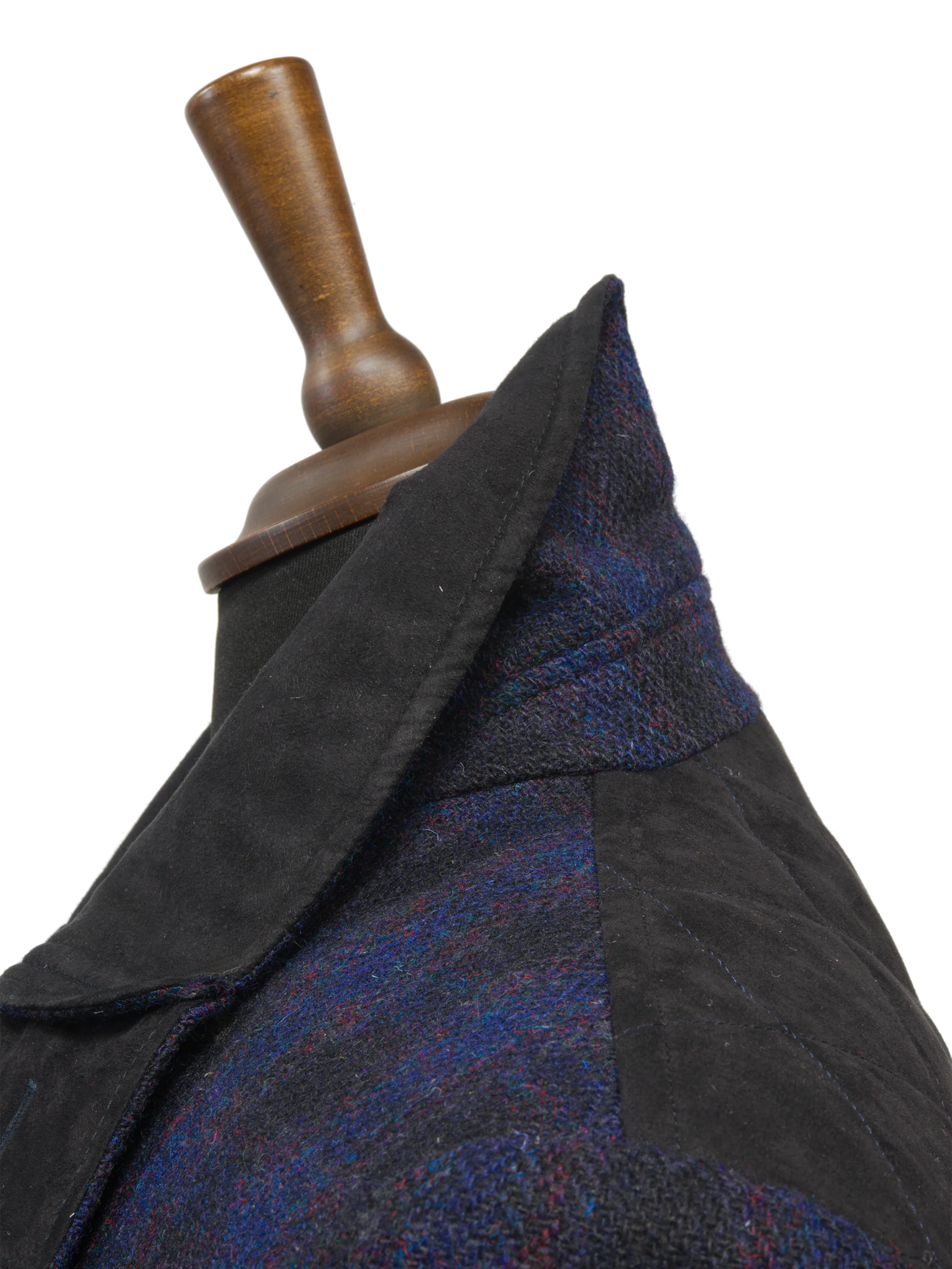 Harris Tweed Boyd Field Coat - Navy Block Check - Image 6