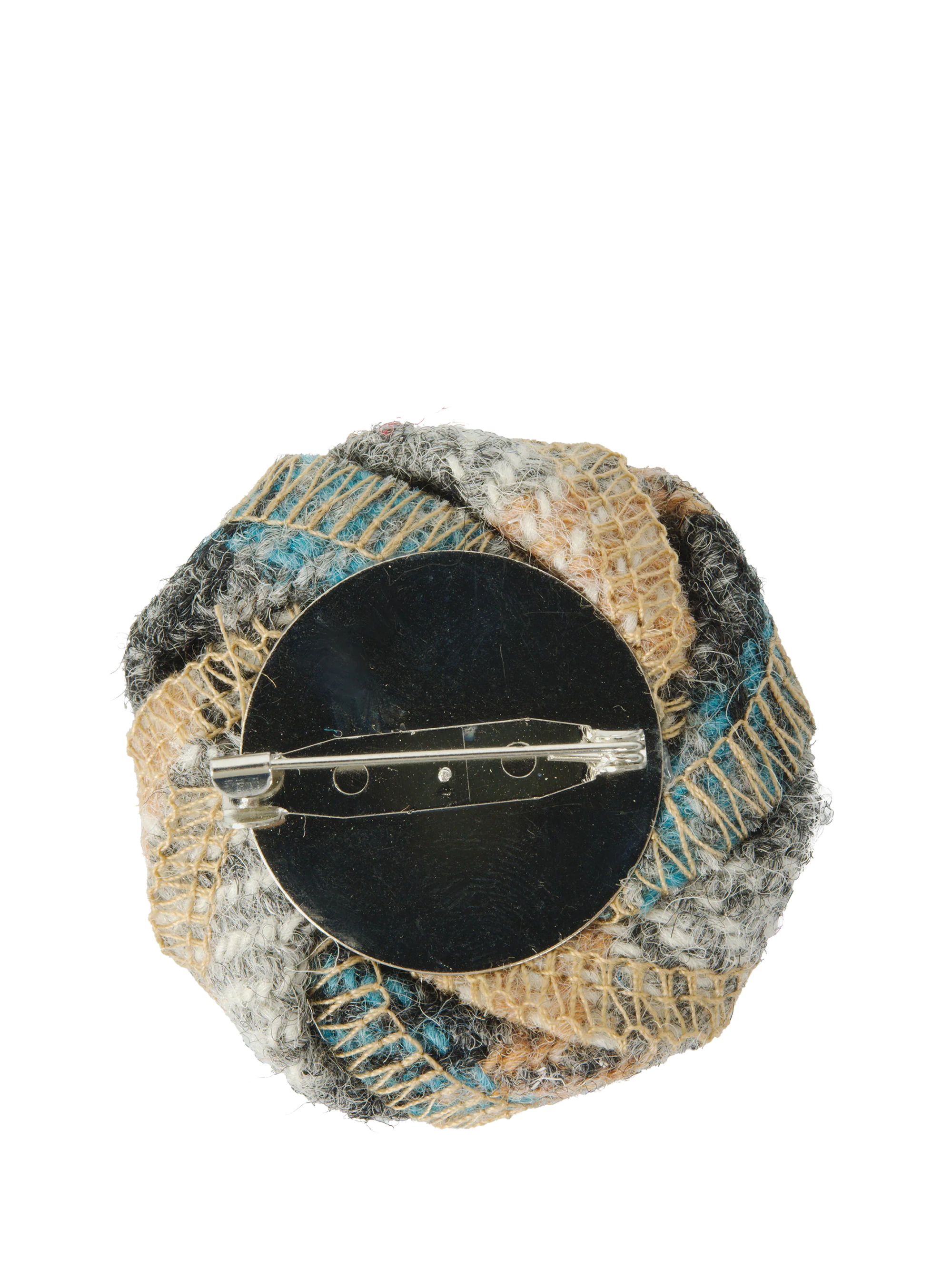 Harris Tweed Brooch - Grey Check - Image 2