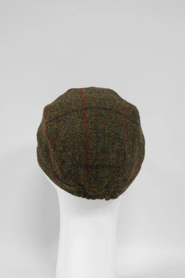 Harris Tweed Cadet Cap - Green Check (HH) - Image 5