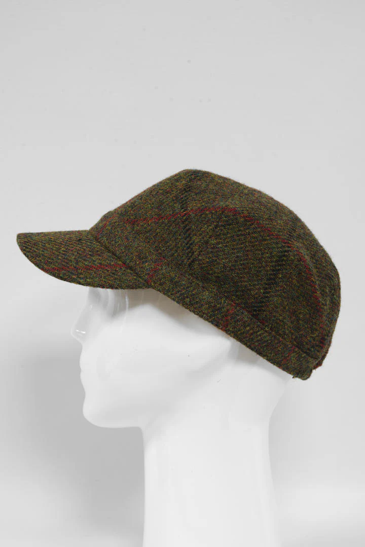 Harris Tweed Cadet Cap - Green Check (HH) - Image 6