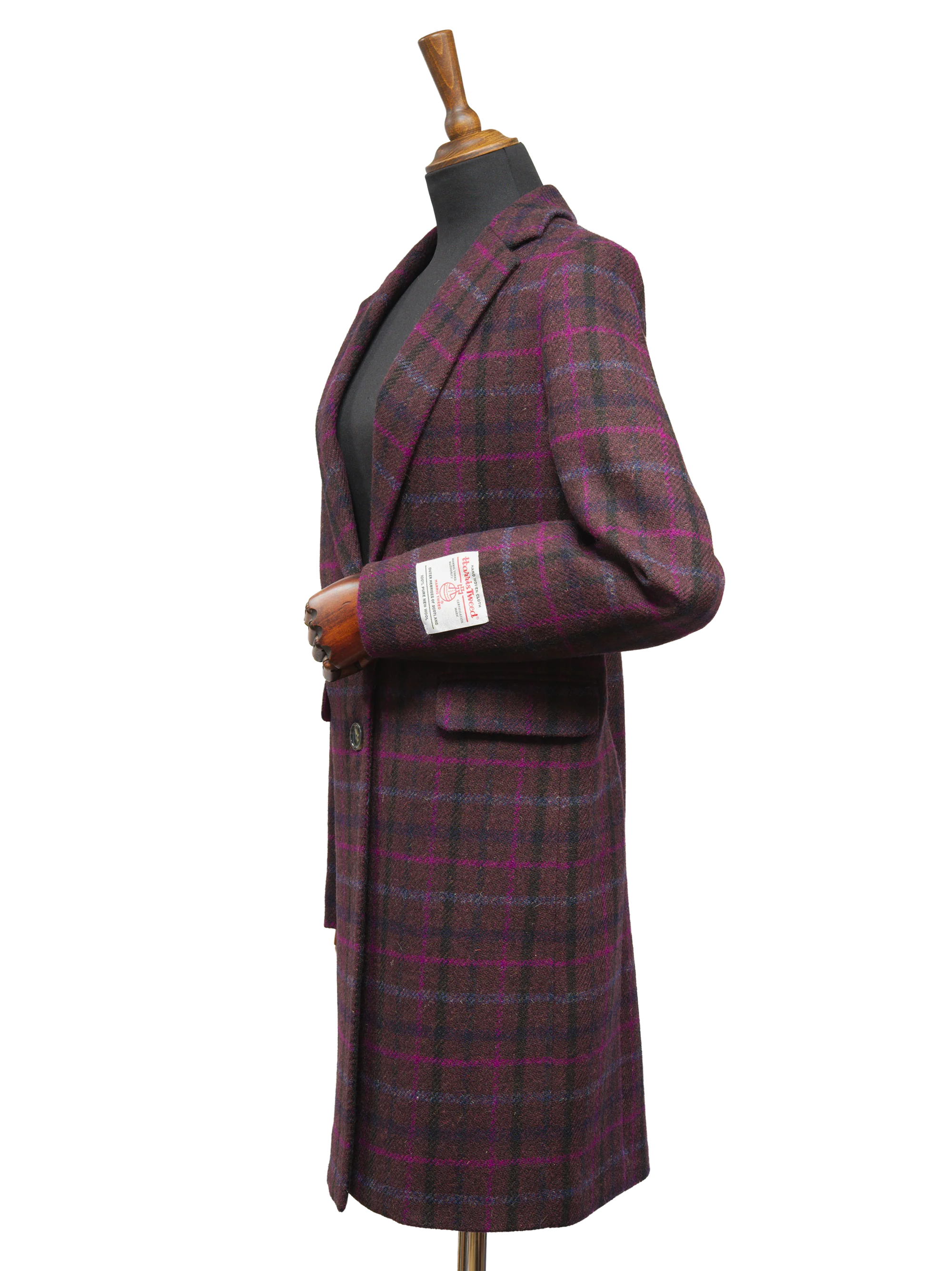 Harris Tweed Christine Coat - Plum/Magenta Multi - Image 3