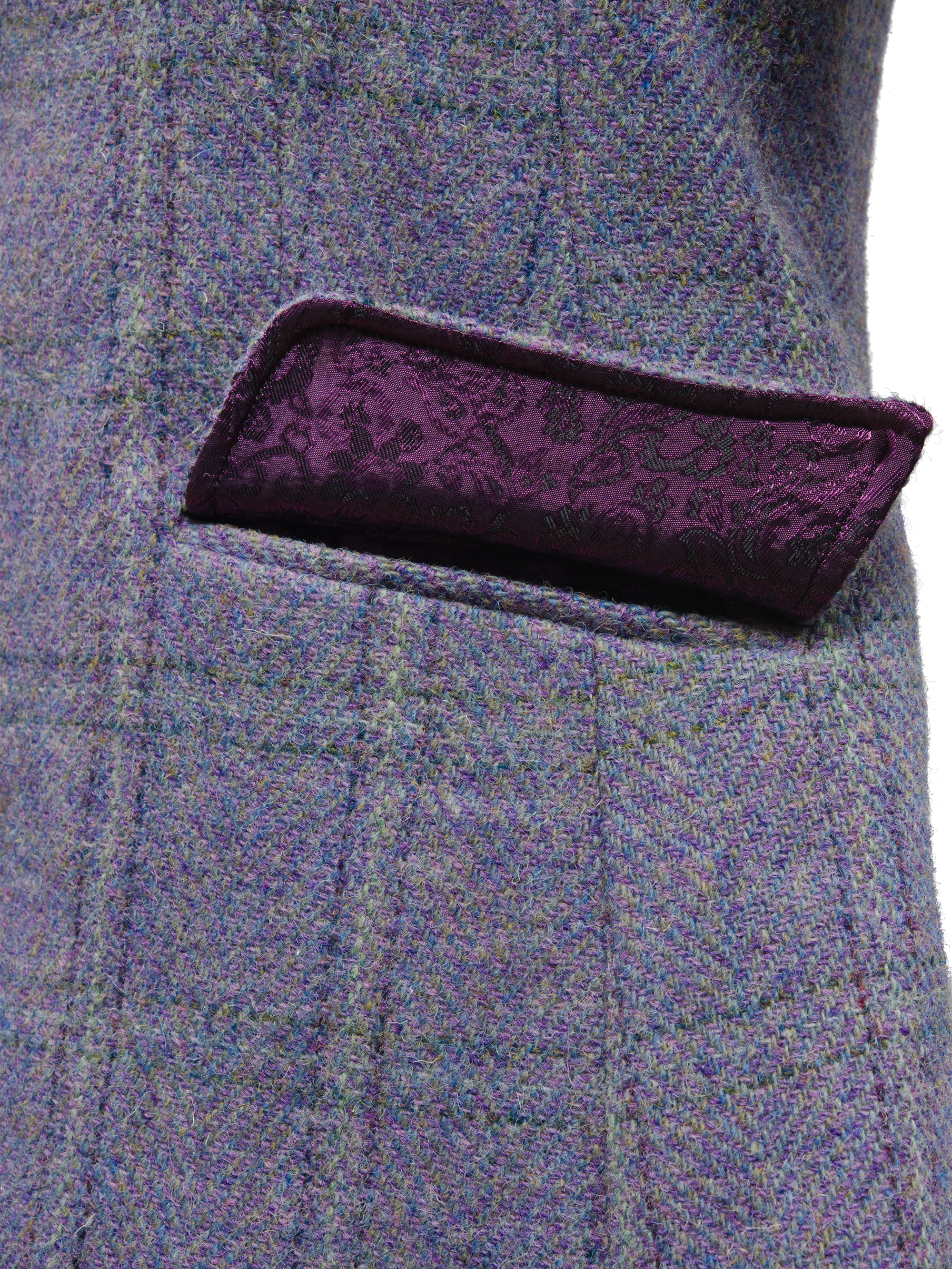 Harris Tweed Claire Jacket - Lilac Check - Image 7