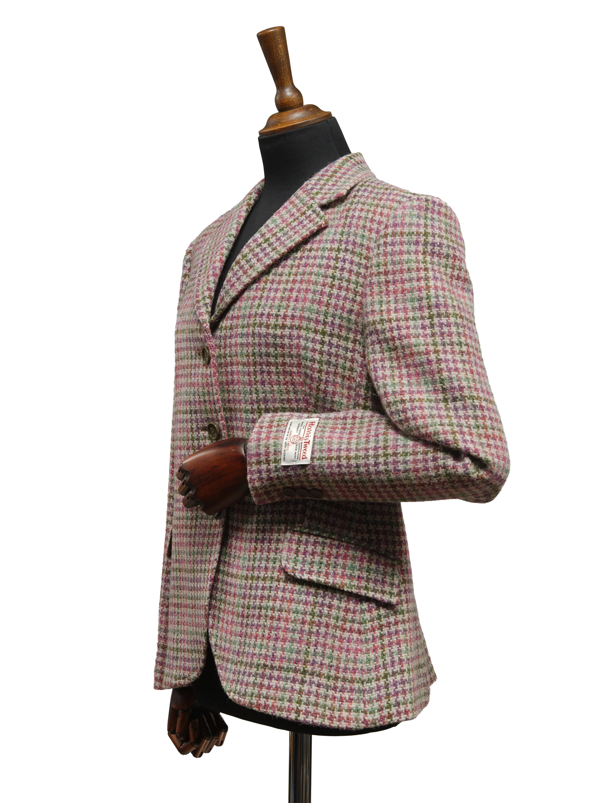 Harris Tweed Claire Jacket - Pink/Green Check - Image 3