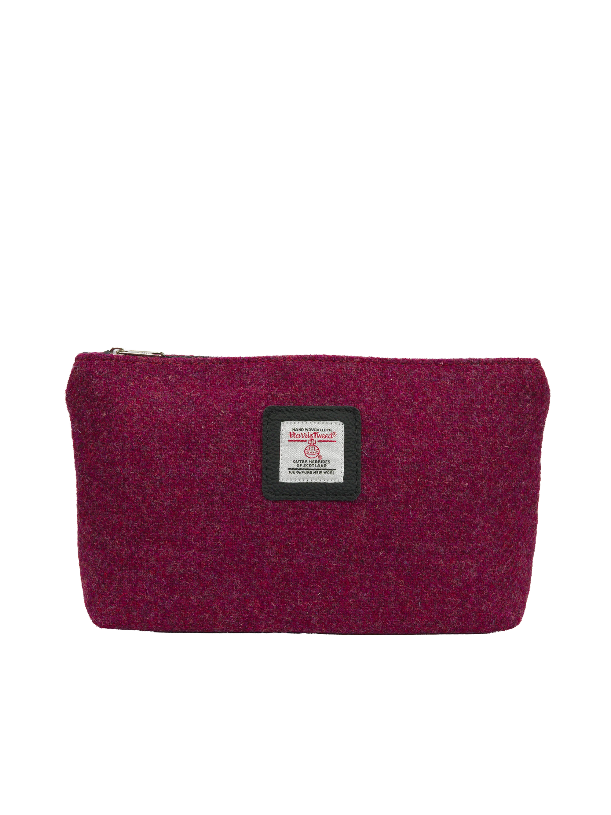 Harris Tweed Cosmetic Bag - 322 (Black Leather)