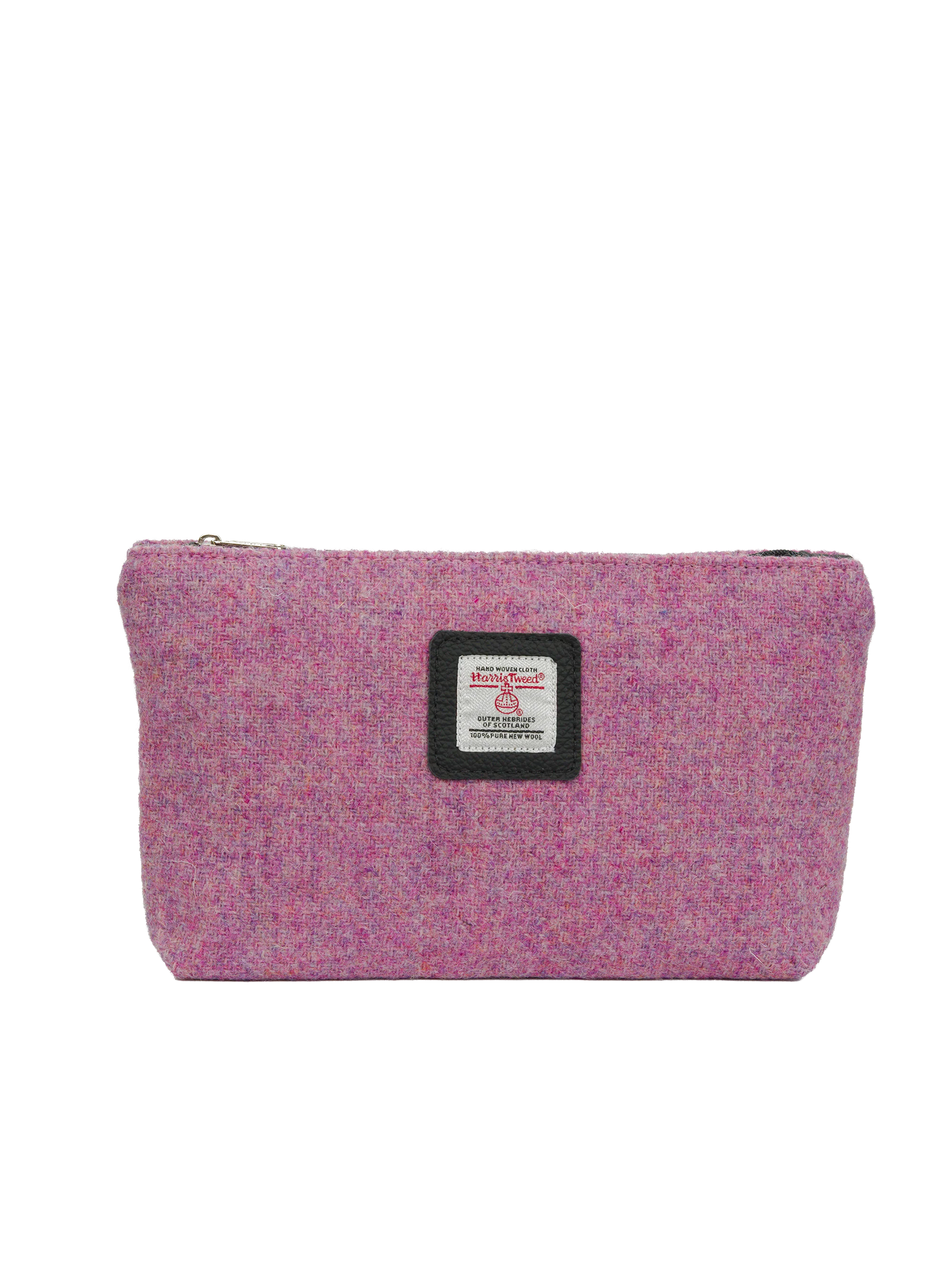 Harris Tweed Cosmetic Bag - 348 (Black Leather)