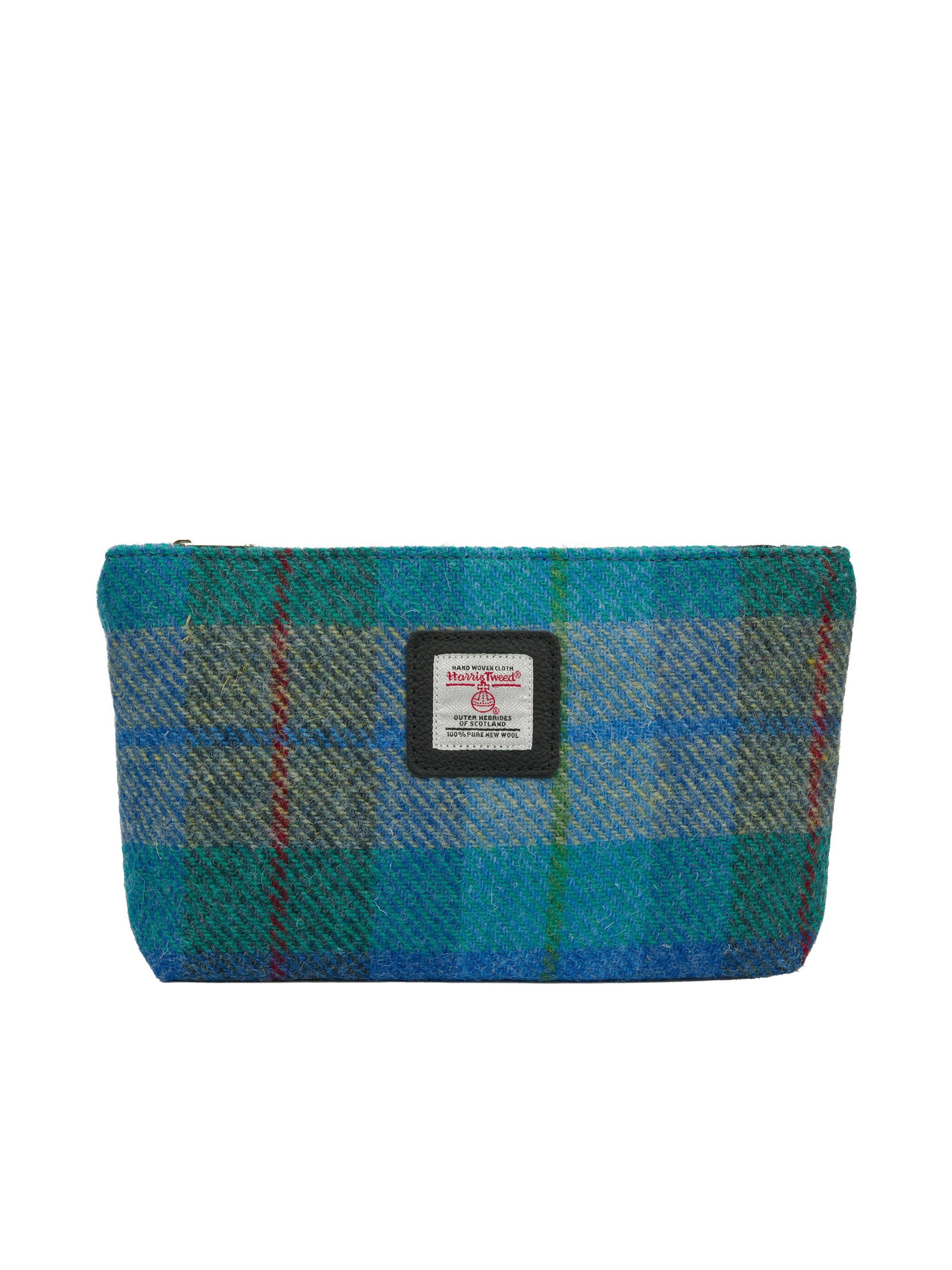 Harris Tweed Cosmetic Bag - A0163 (Black Leather)