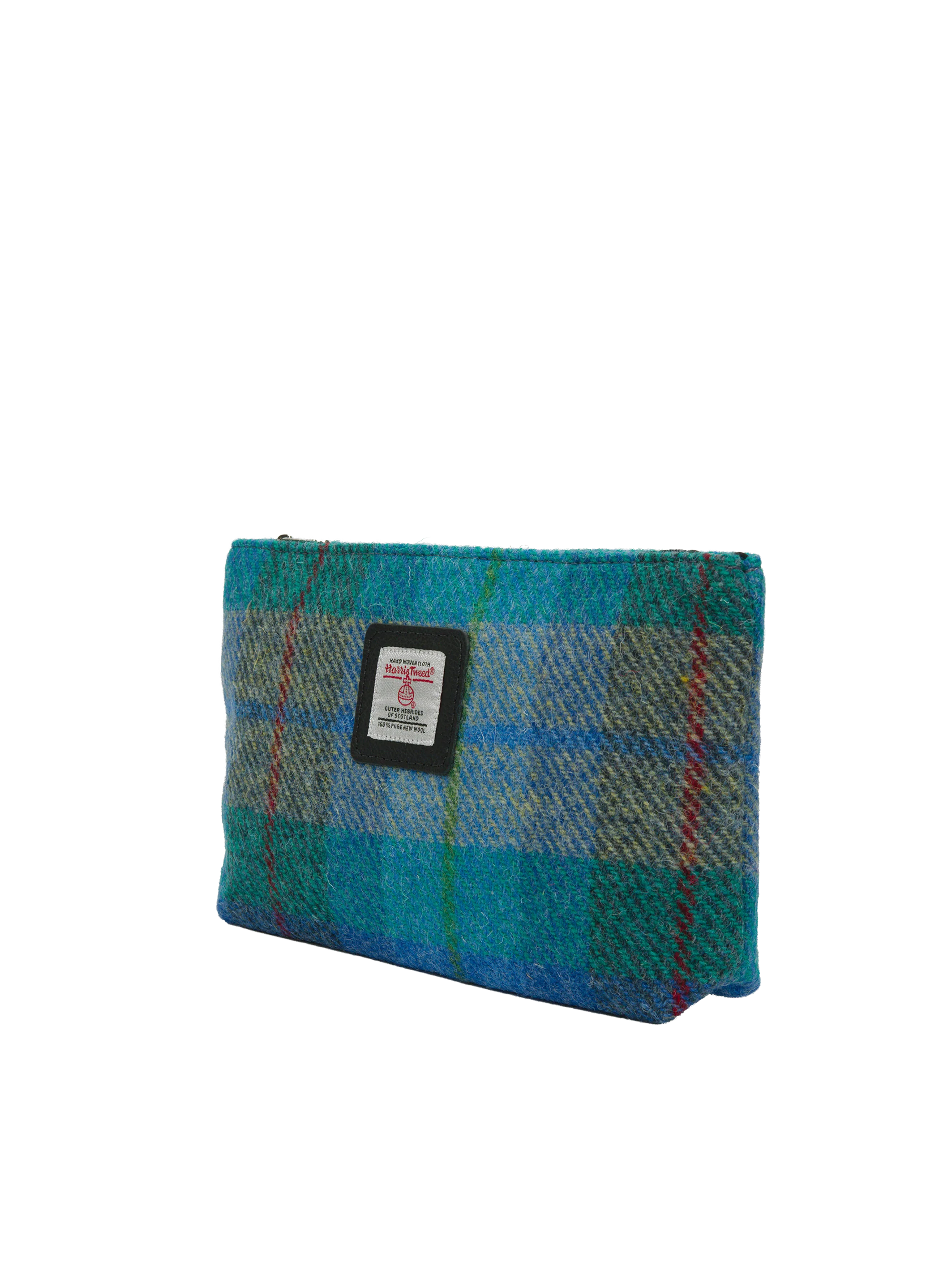 Harris Tweed Cosmetic Bag - A0163 (Black Leather) - Image 2