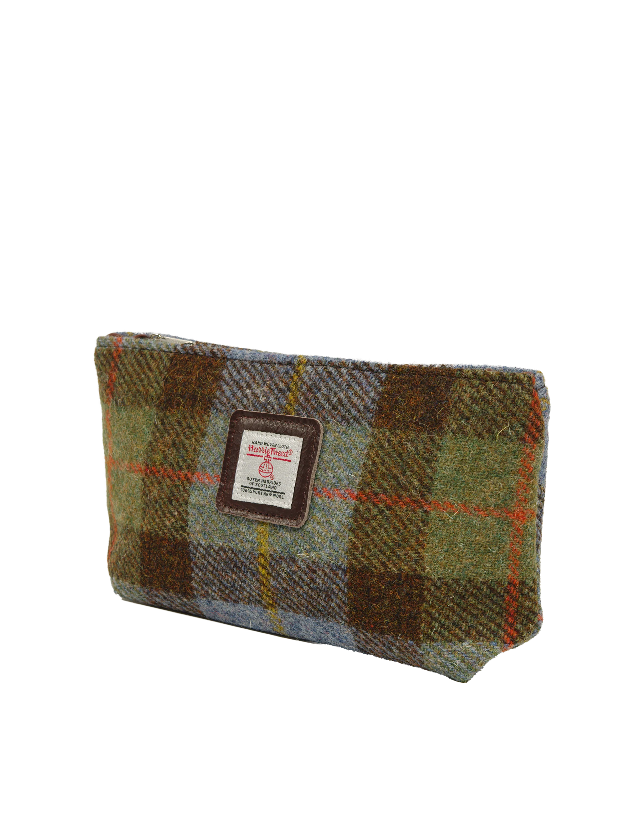 Harris Tweed Cosmetic Bag - A017 (Brown Leather) - Image 2