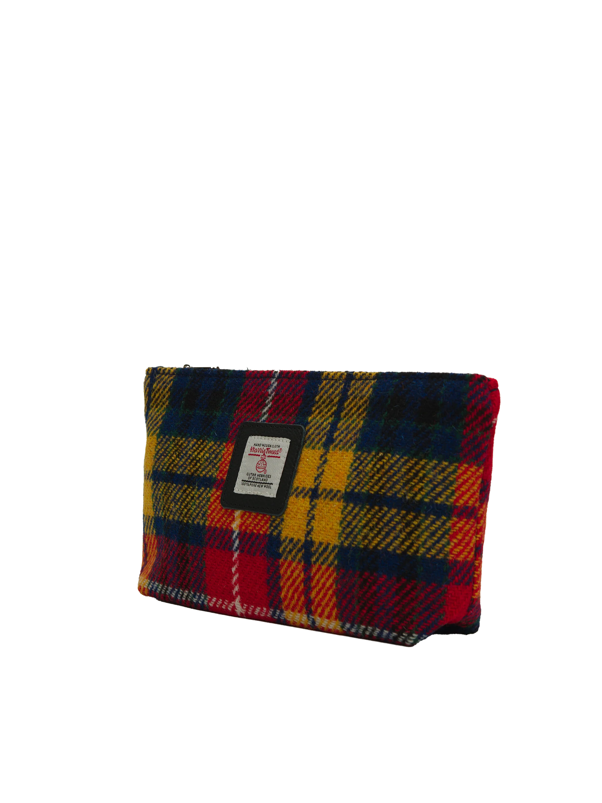 Harris Tweed Cosmetic Bag - A0170 (Black Leather) - Image 2