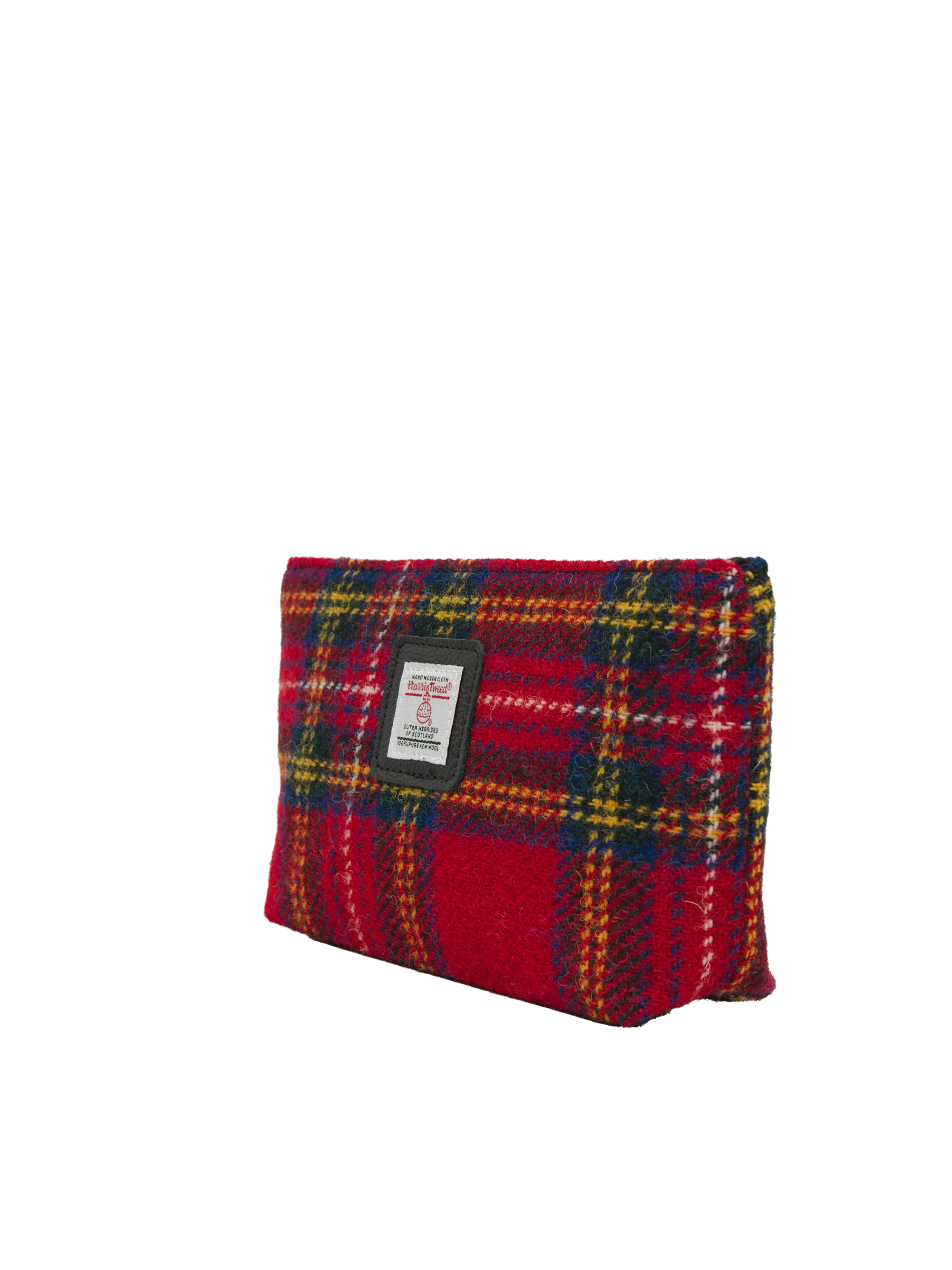 Harris Tweed Cosmetic Bag - A0217 (Black Leather) - Image 2